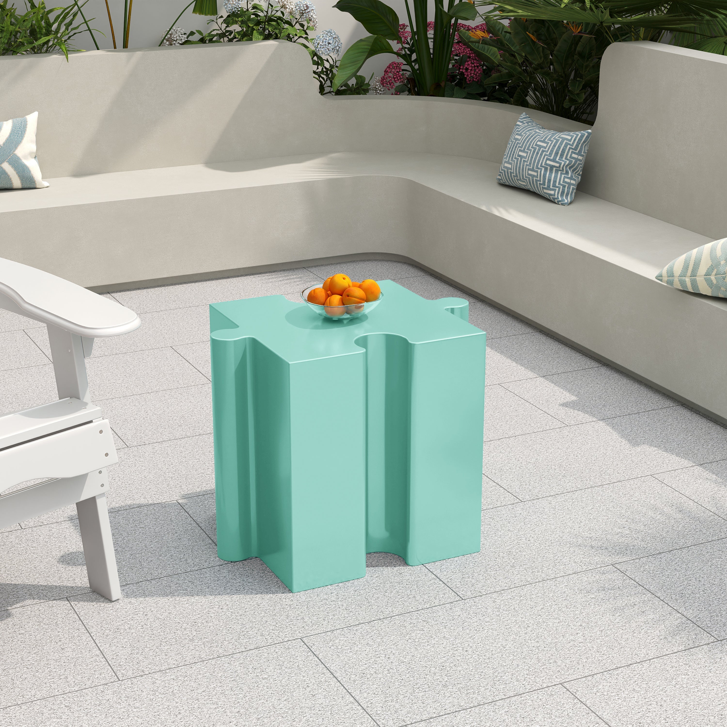 3-Piece Artistic Puzzle Table Set, Modular MGO Side Tables with Interlocking Design - Image 8