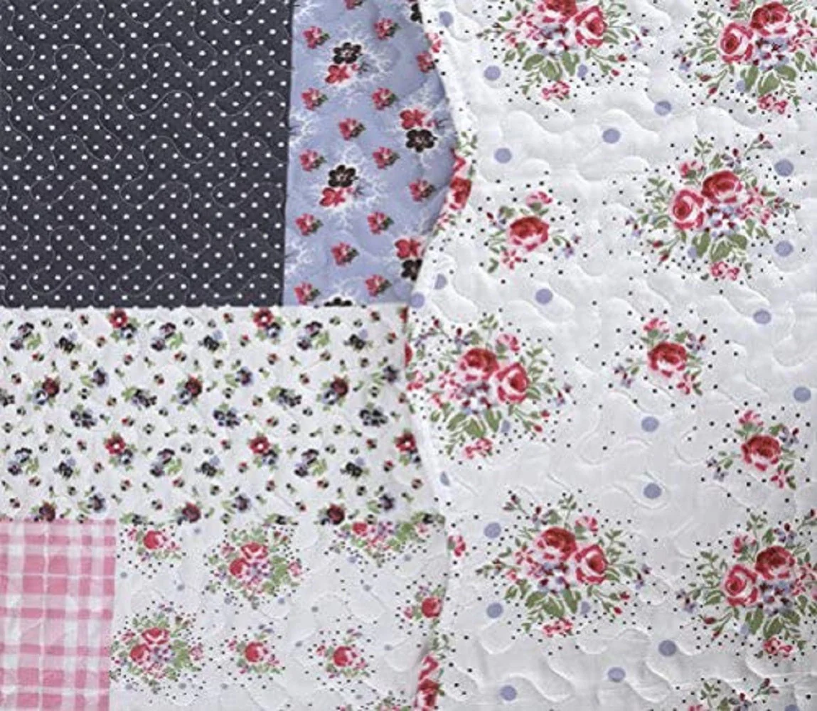 3-Piece Cotton Blend Reversible Quilt Set - Image 2