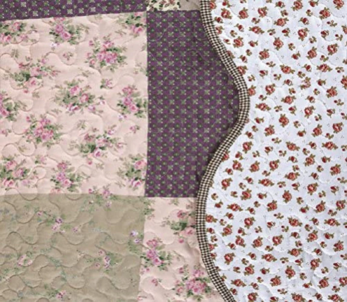 3-Piece Cotton Blend Reversible Quilt Set - Image 2