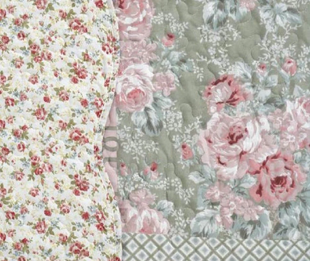 3-Piece Cotton Blend Reversible Quilt Set - Image 2