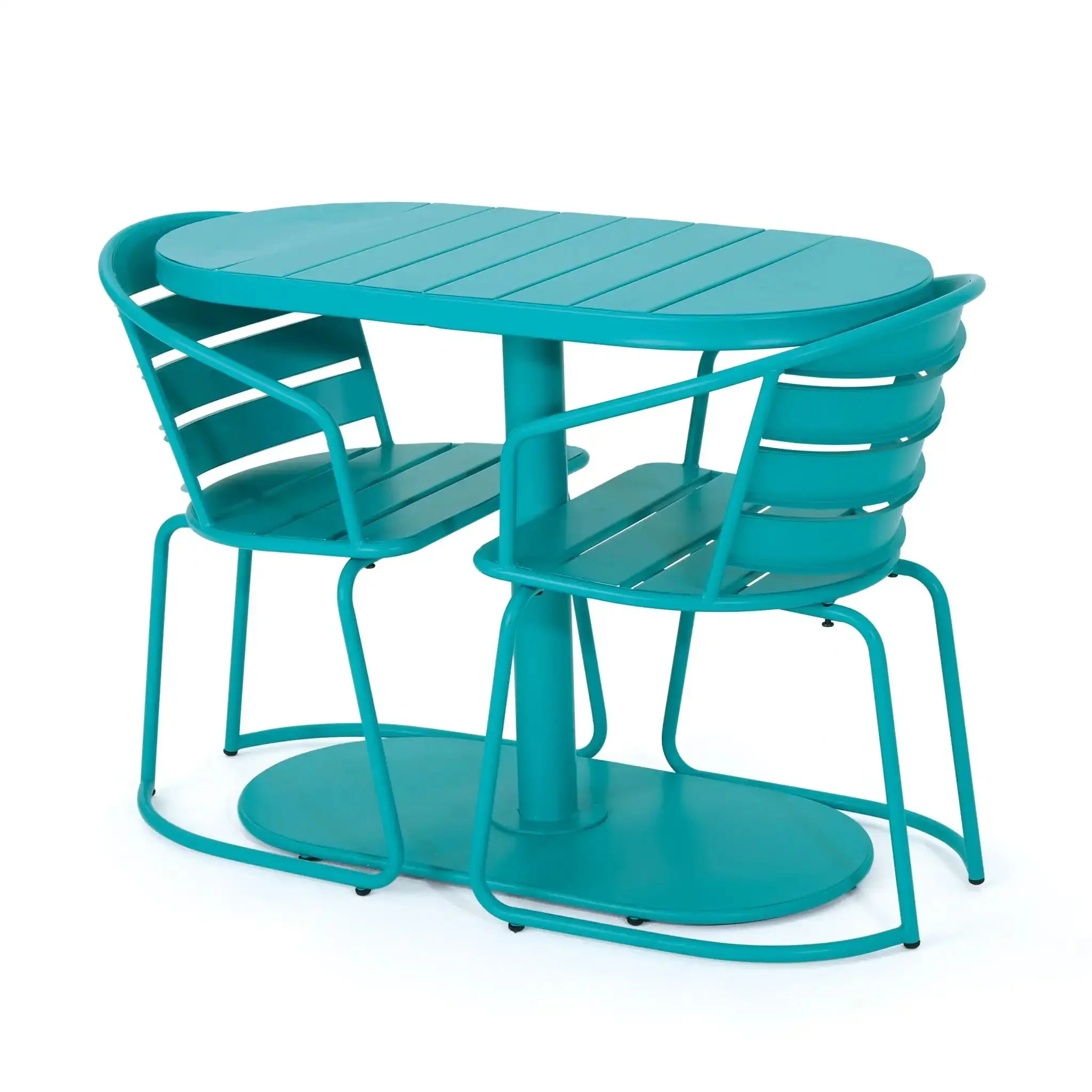 3 Piece Elegant Outdoor Bistro Set with 2 Chairs and Oval Table - Image 10