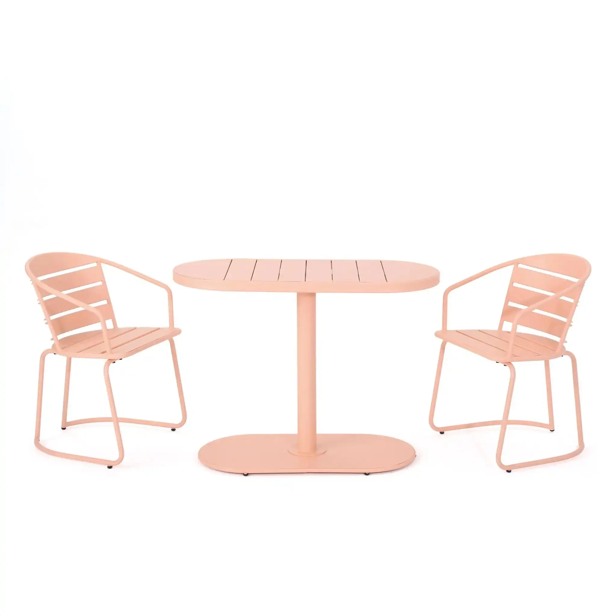 3 Piece Elegant Outdoor Bistro Set with 2 Chairs and Oval Table - Image 2