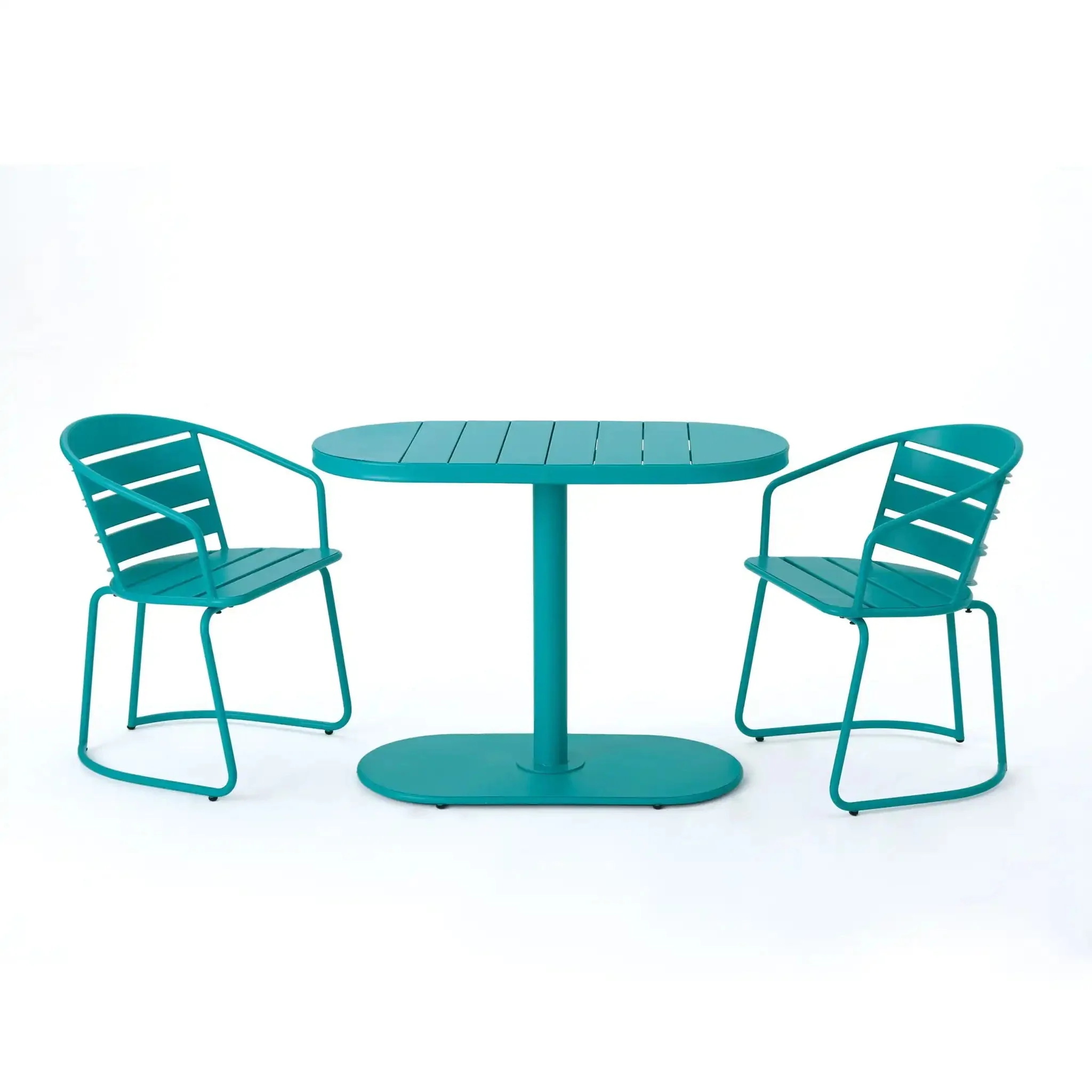 3 Piece Elegant Outdoor Bistro Set with 2 Chairs and Oval Table - Image 3