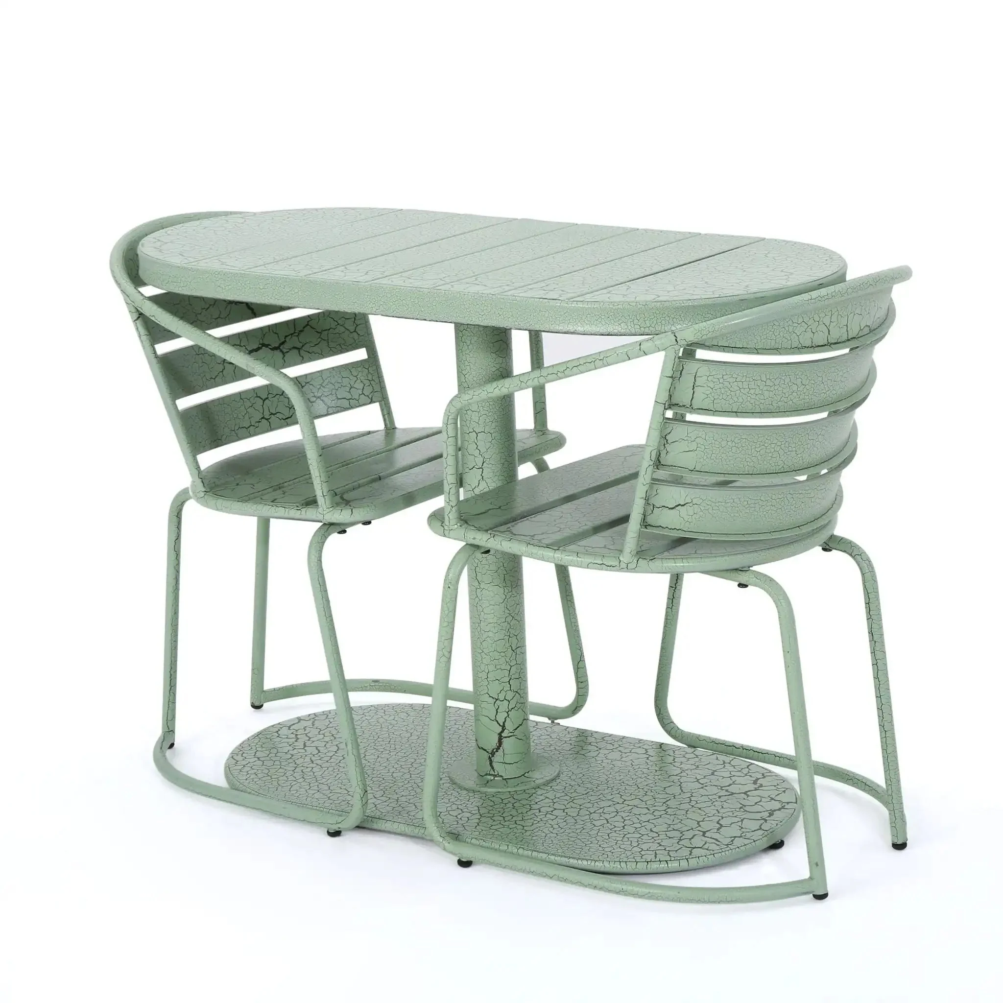 3 Piece Elegant Outdoor Bistro Set with 2 Chairs and Oval Table - Image 5