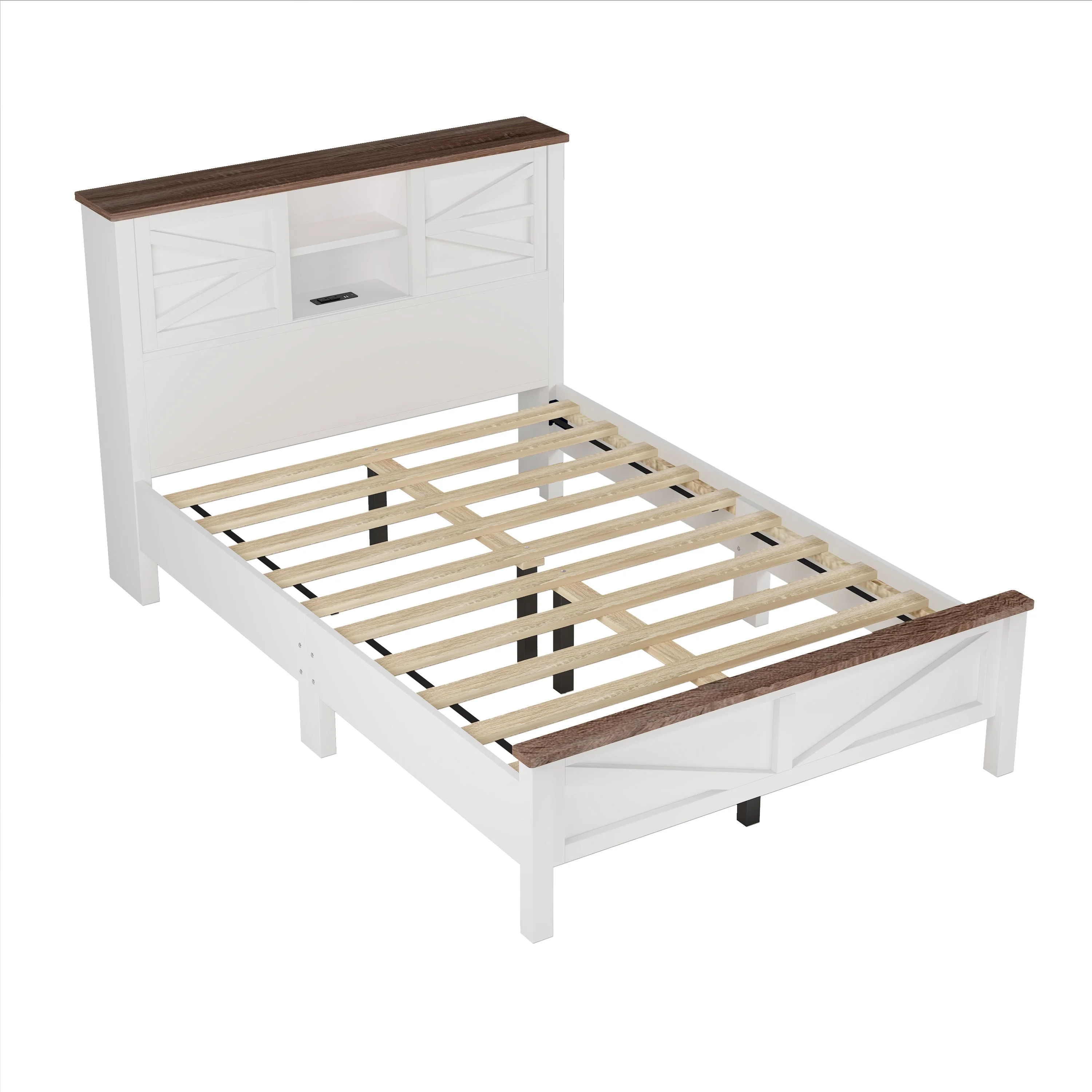 3-Piece Full Size Farmhouse Platform Bed Set with Storage - Image 15