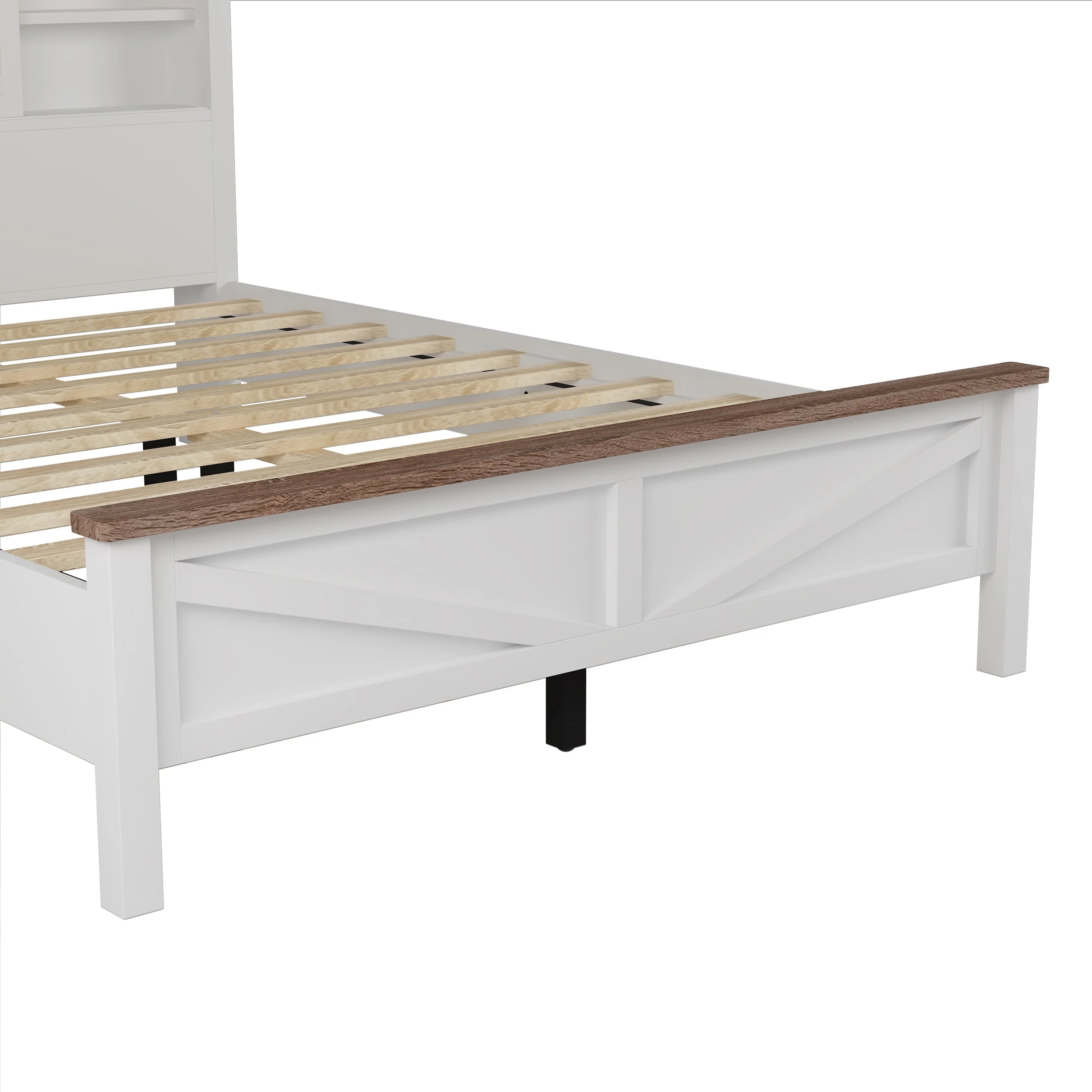 3-Piece Full Size Farmhouse Platform Bed Set with Storage - Image 20