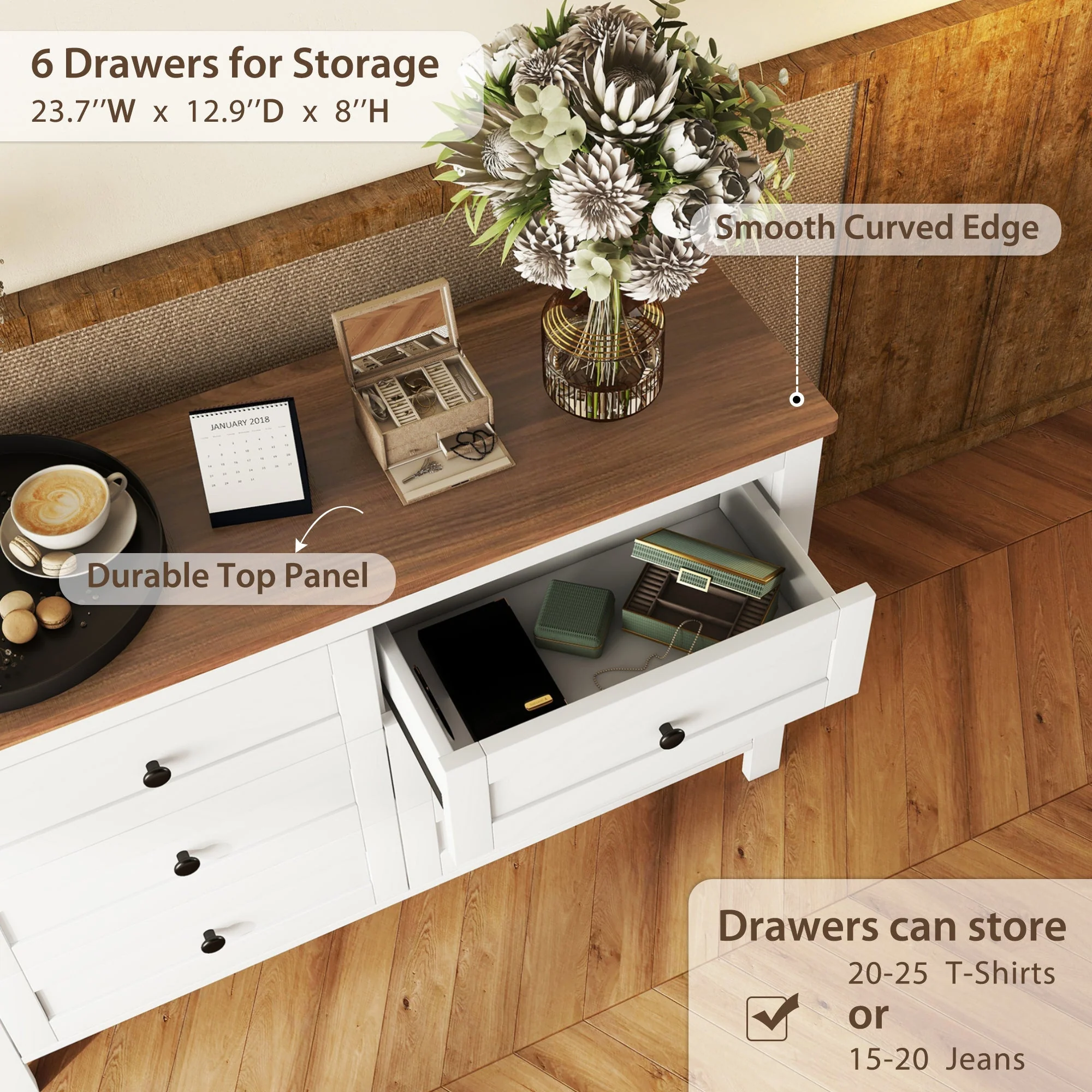 3-Piece Full Size Farmhouse Platform Bed Set with Storage - Image 7