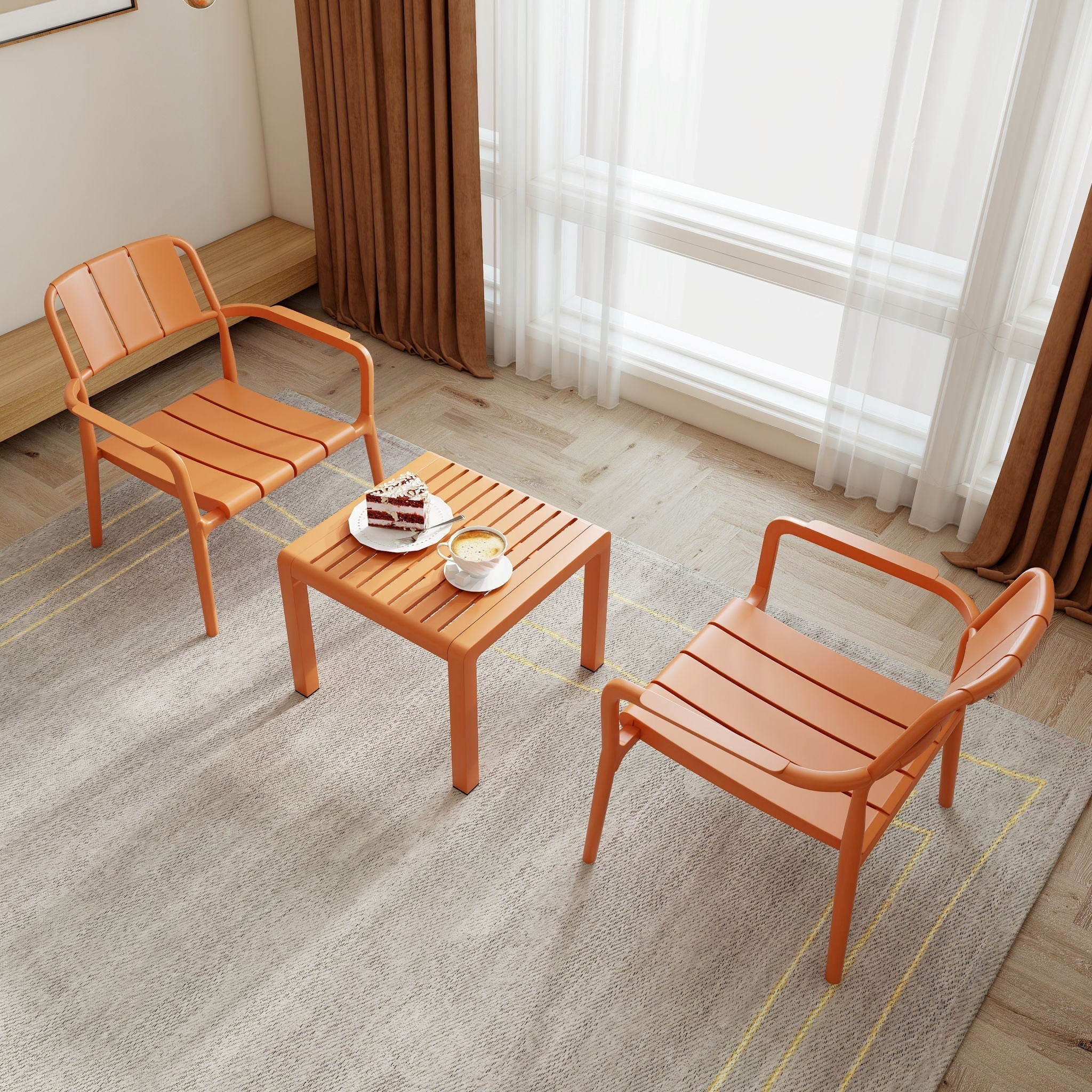 3 Piece Indoor / Outdoor Leisure Table And Chair Set - Image 5