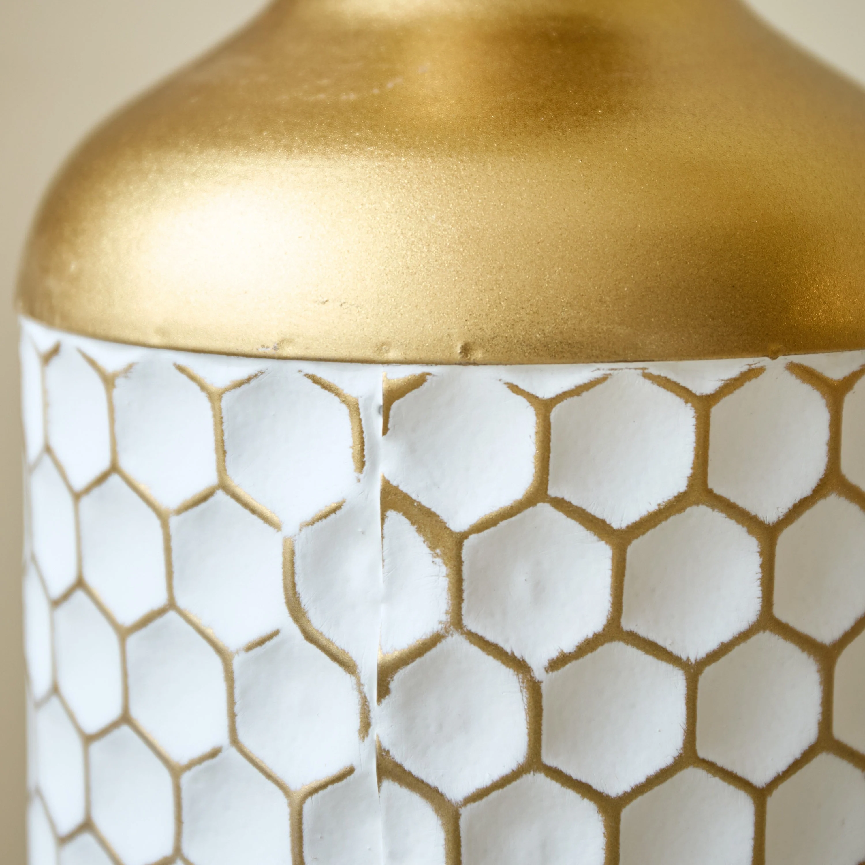 3-Piece Modern Metal Vase Set - White & Gold - Image 18