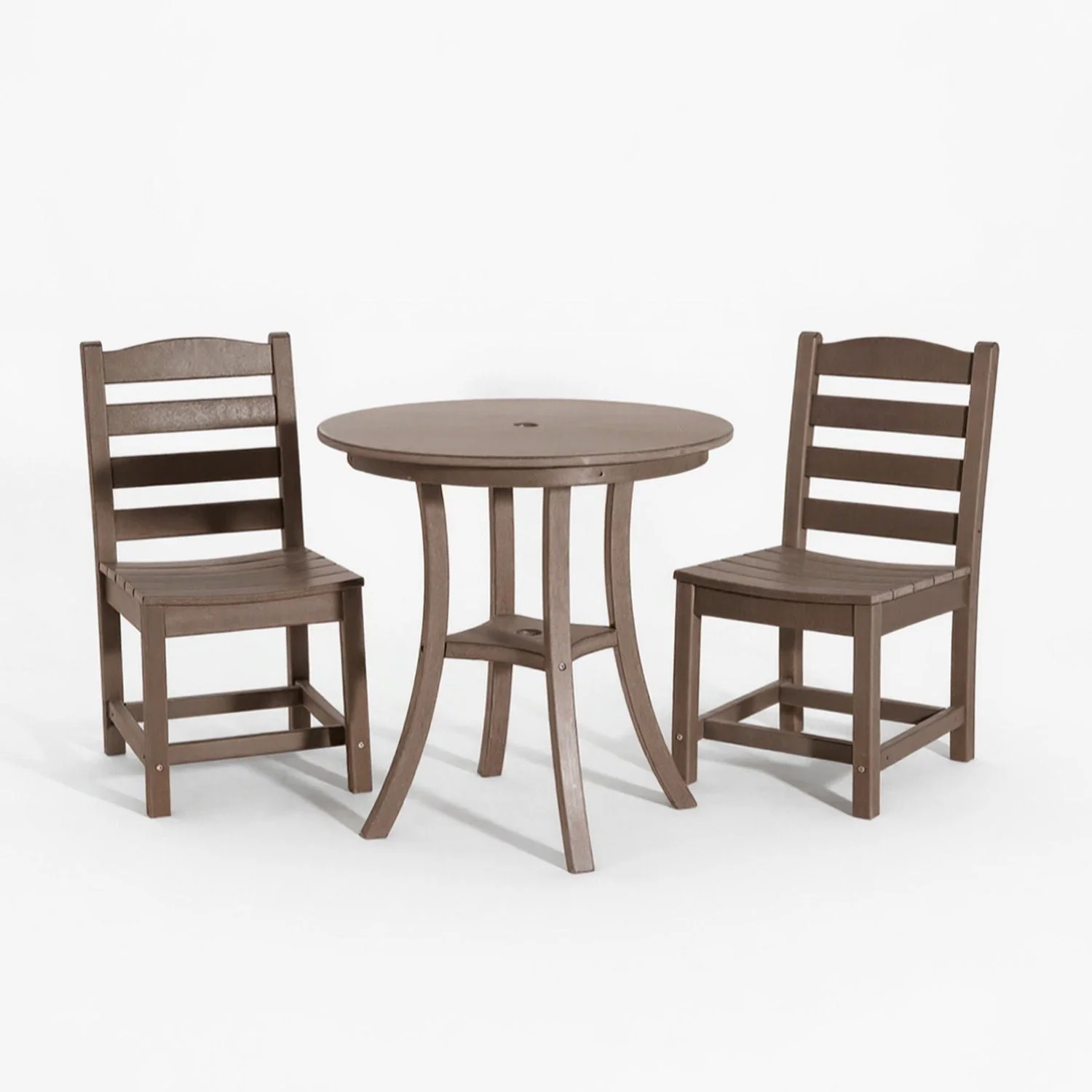 3 Piece Outdoor Dining Set, Round Patio Table With 2 Armless Chairs - Image 2