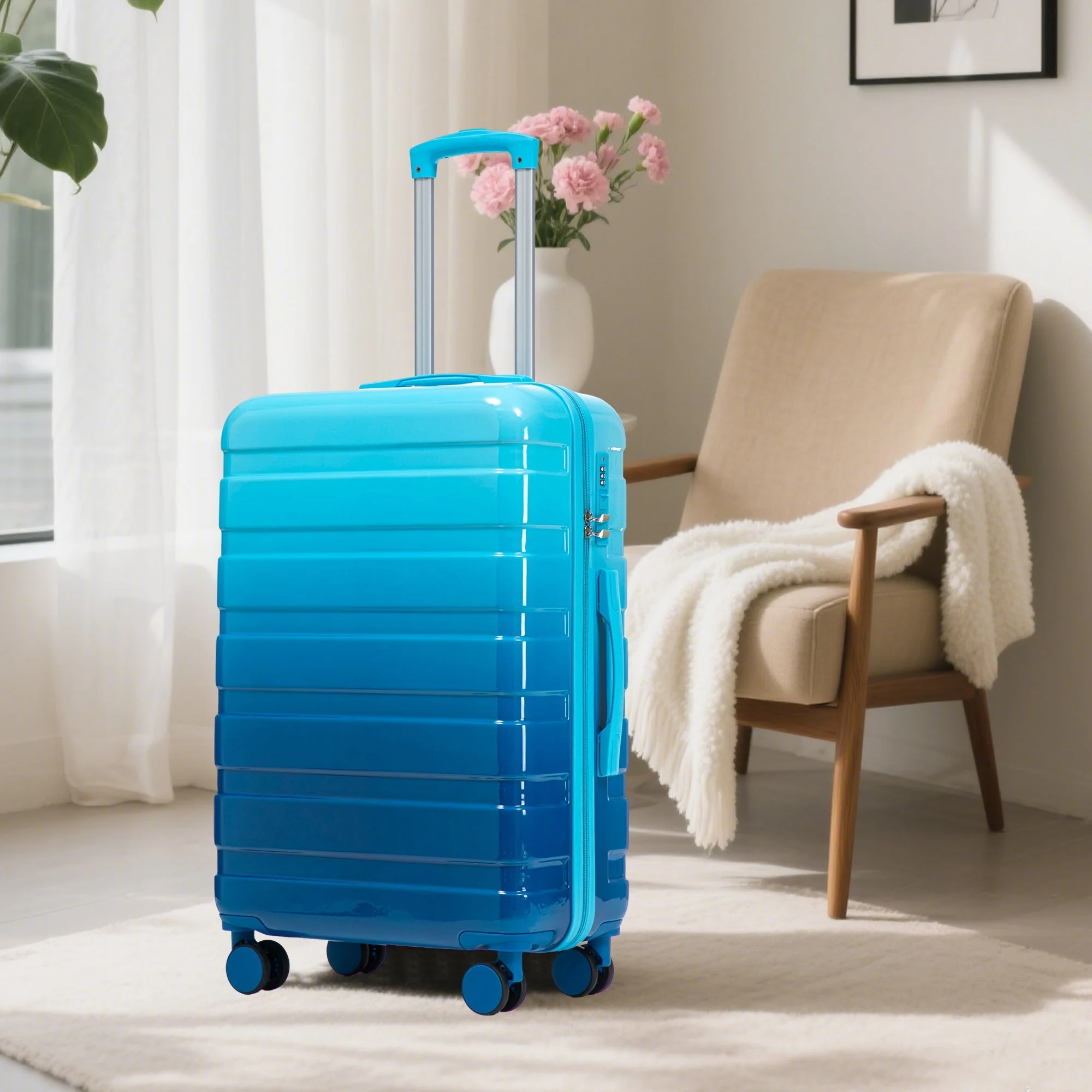 3-Piece PC Spinner Wheel Luggage Set with Gradient Color - Image 11