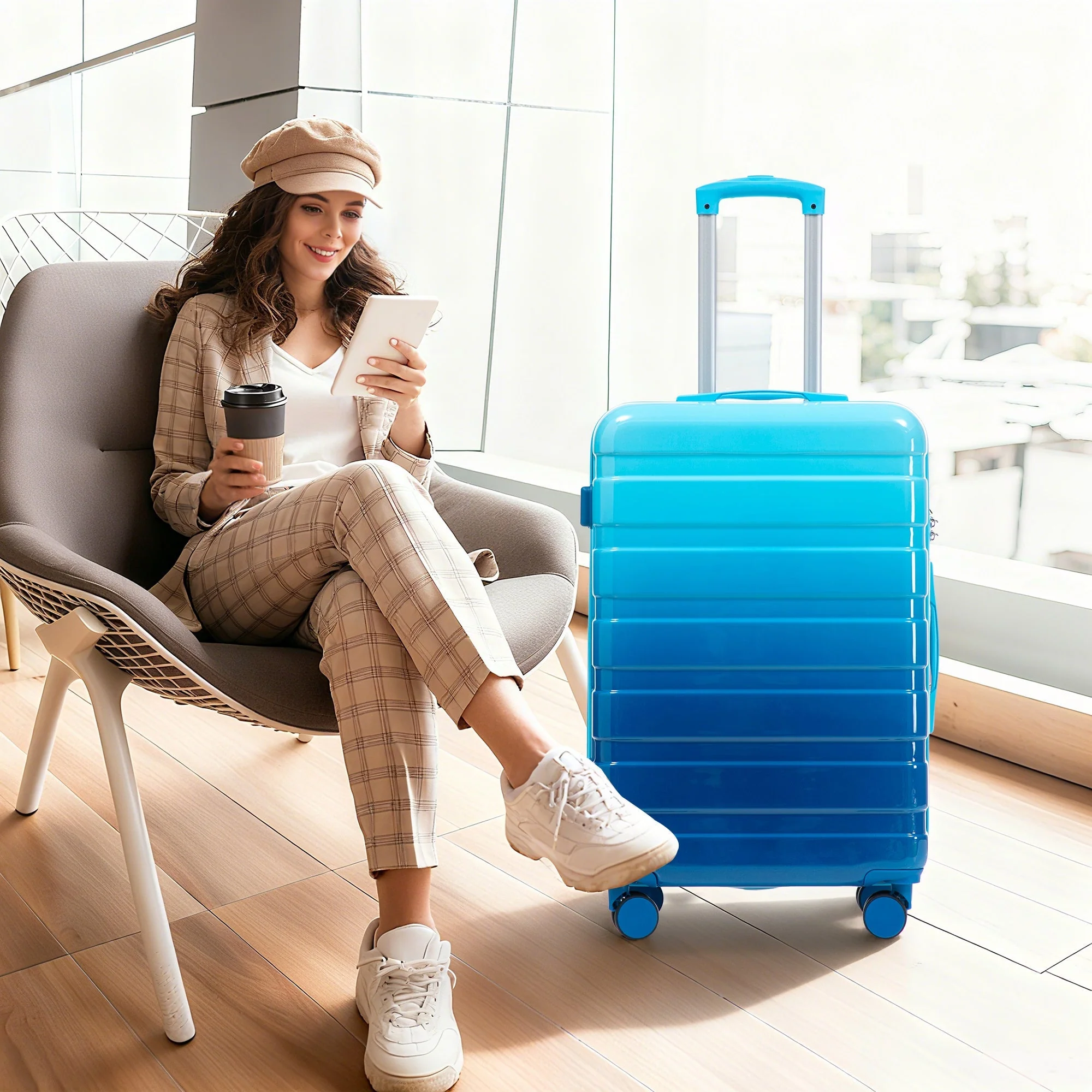 3-Piece PC Spinner Wheel Luggage Set with Gradient Color - Image 12