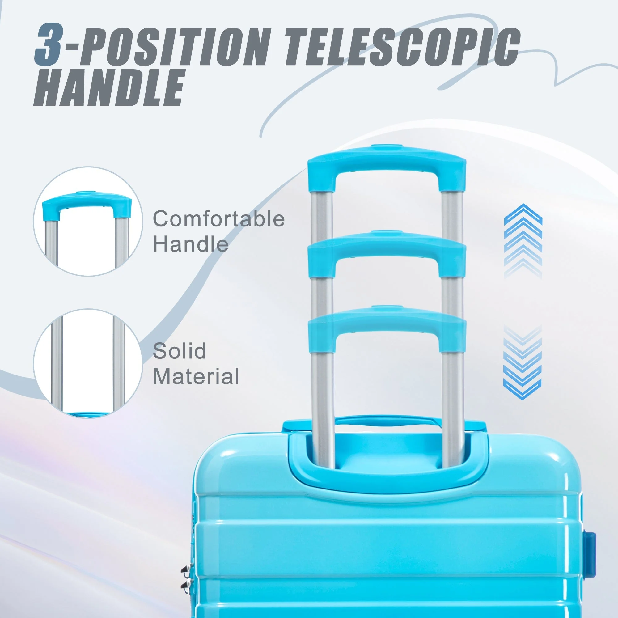 3-Piece PC Spinner Wheel Luggage Set with Gradient Color - Image 5