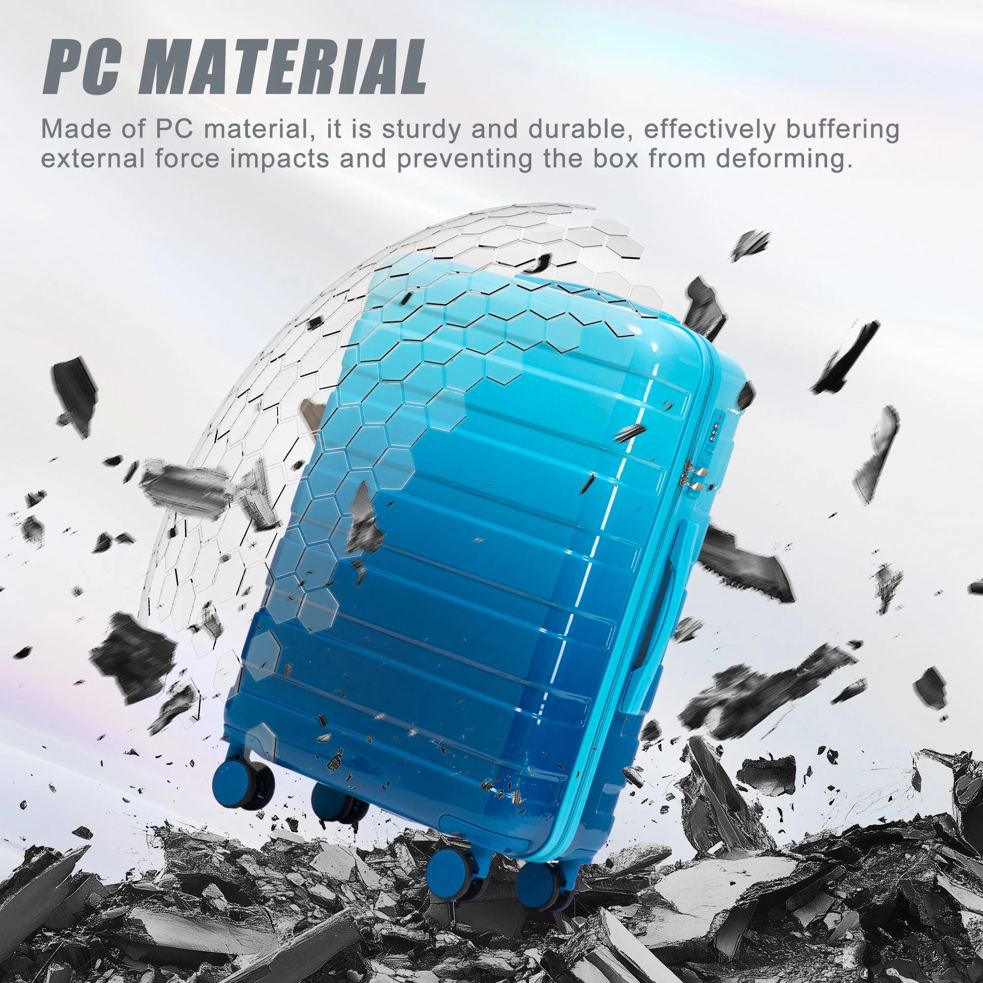 3-Piece PC Spinner Wheel Luggage Set with Gradient Color - Image 8