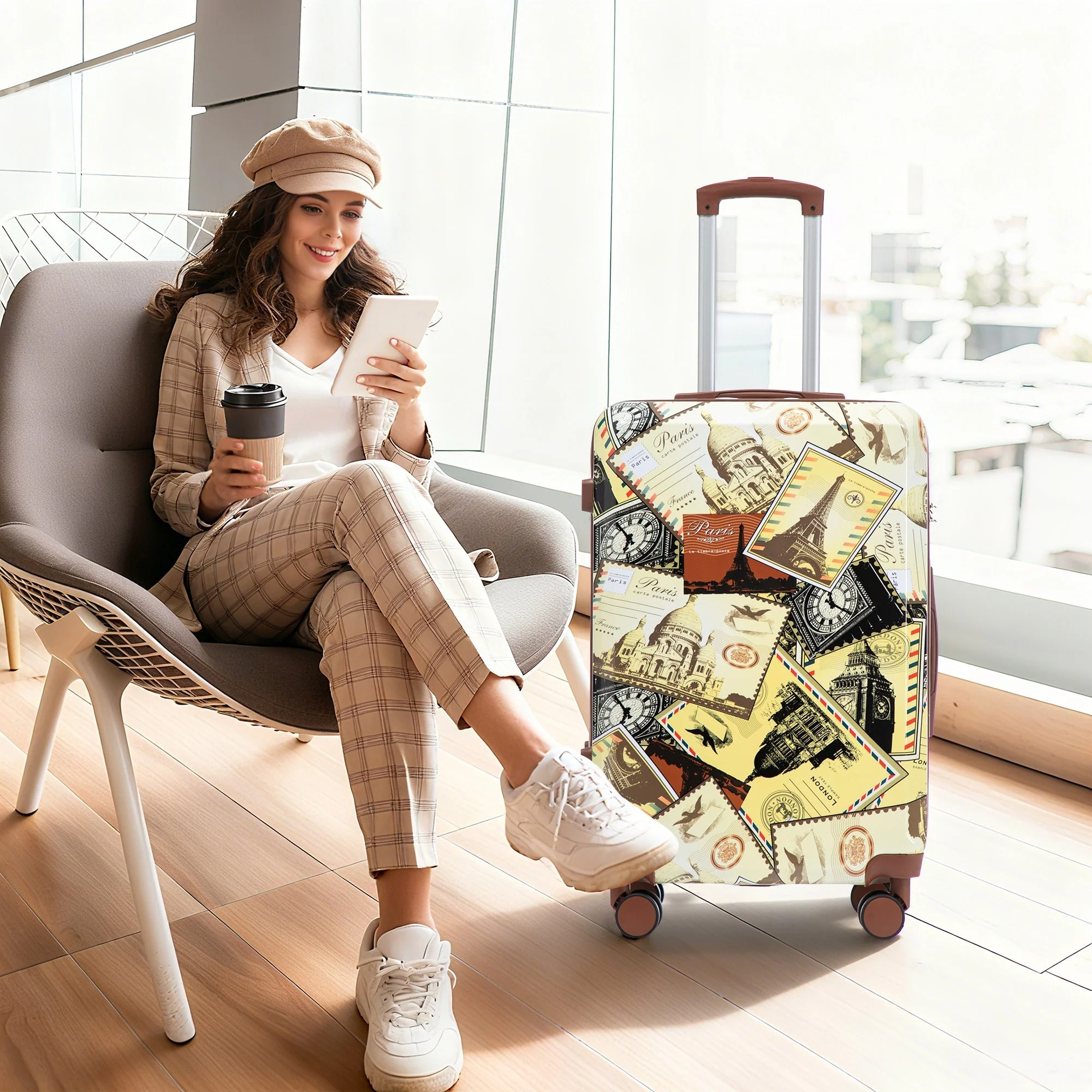 3-Piece PC Spinner Wheel Luggage Set with Printed Pattern - Image 10
