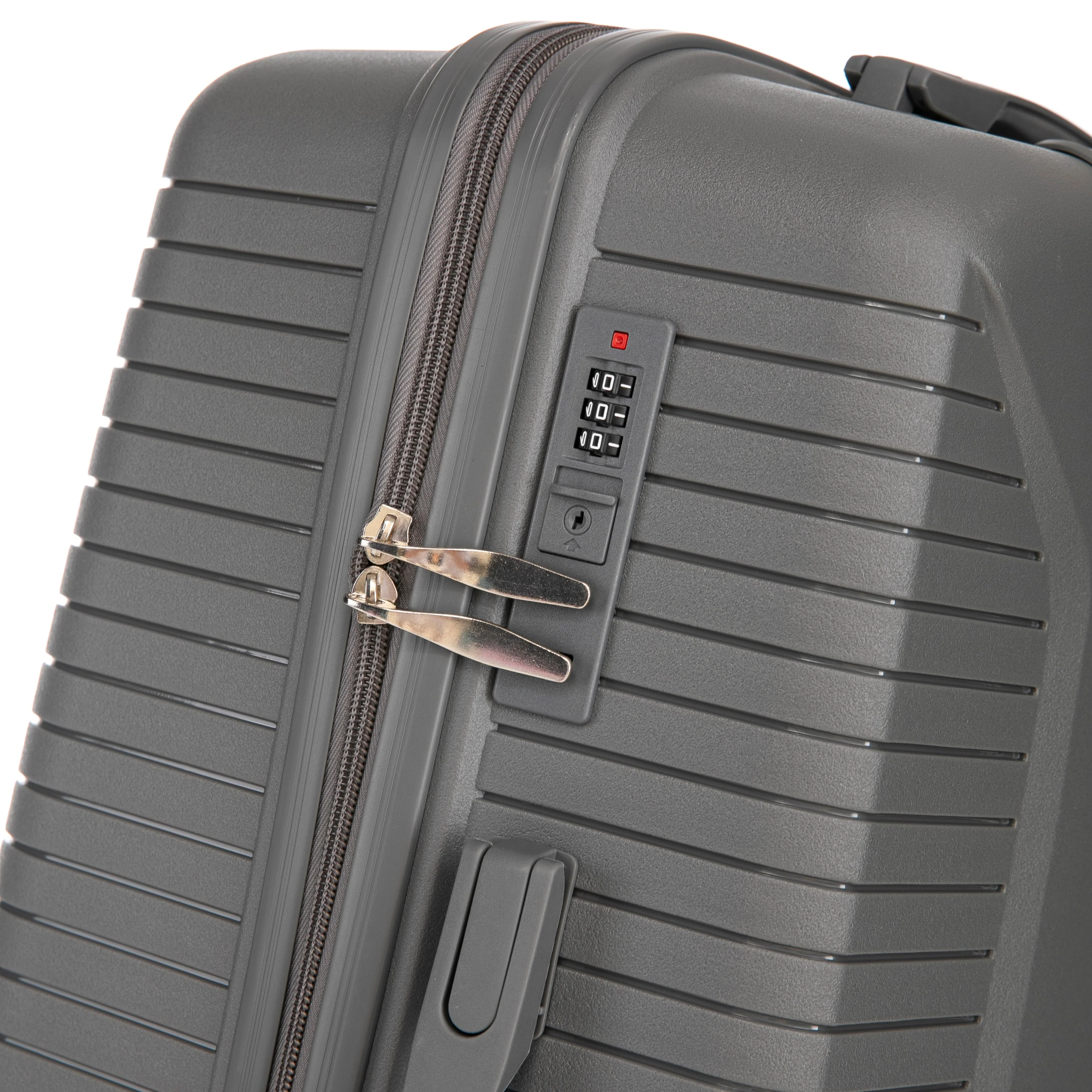 3-Piece PP Spinner Wheel Luggage Set 20'/24'/28' Silver Grey - Image 14