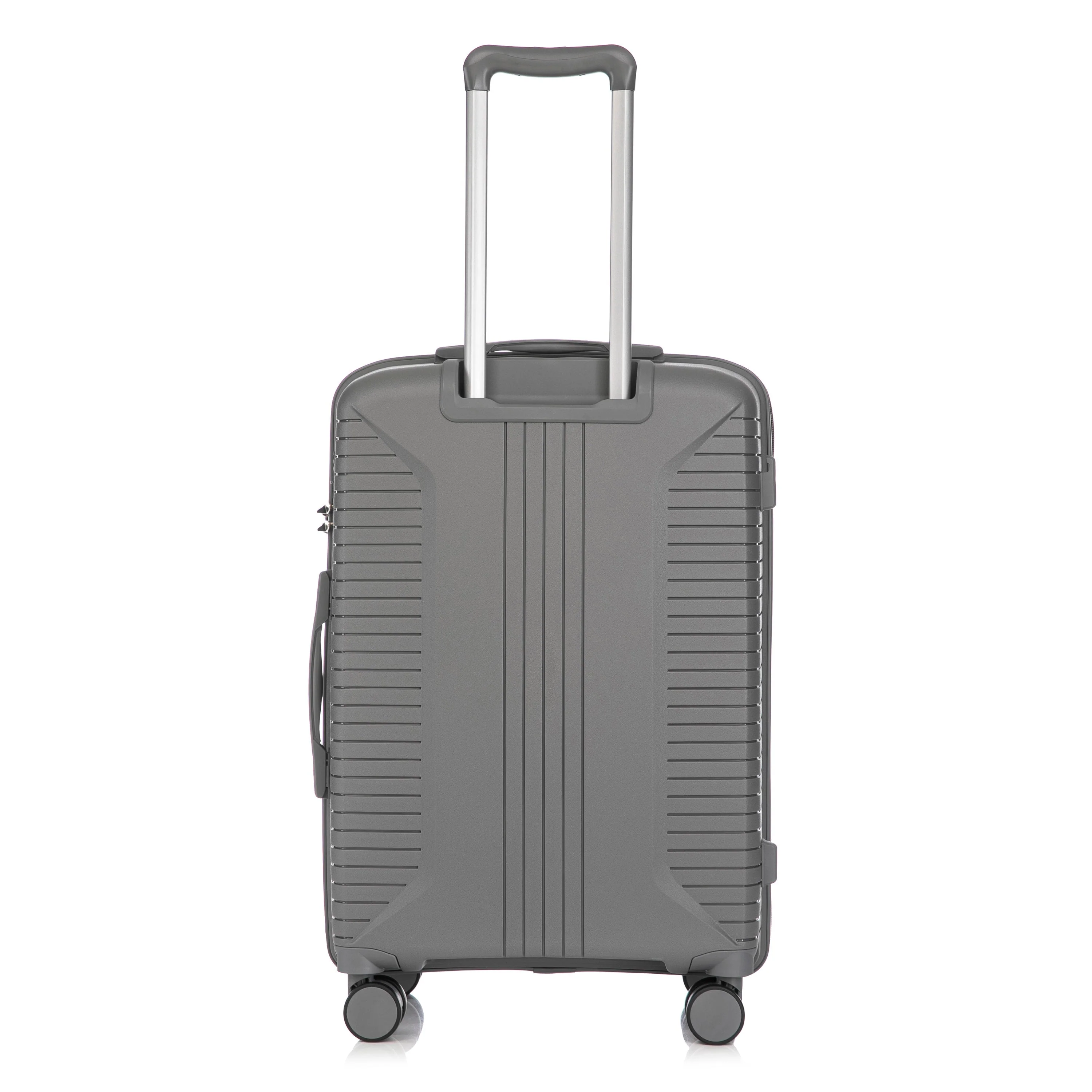 3-Piece PP Spinner Wheel Luggage Set 20'/24'/28' Silver Grey - Image 25