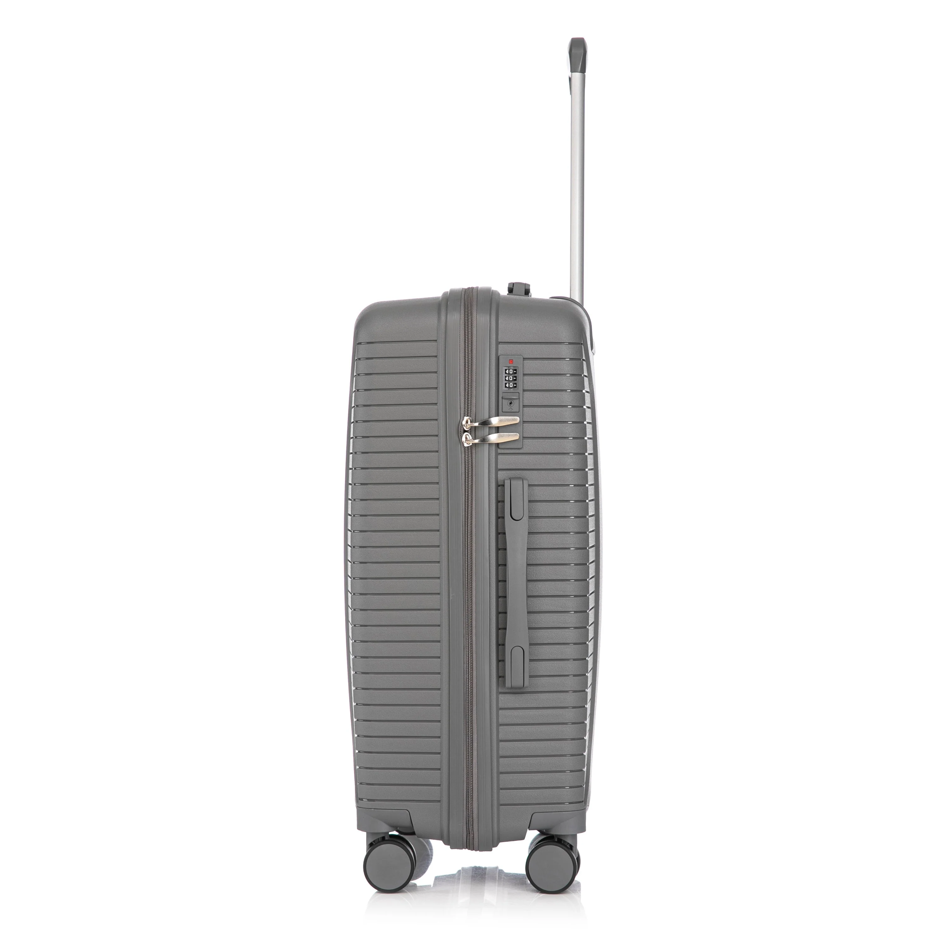 3-Piece PP Spinner Wheel Luggage Set 20'/24'/28' Silver Grey - Image 27
