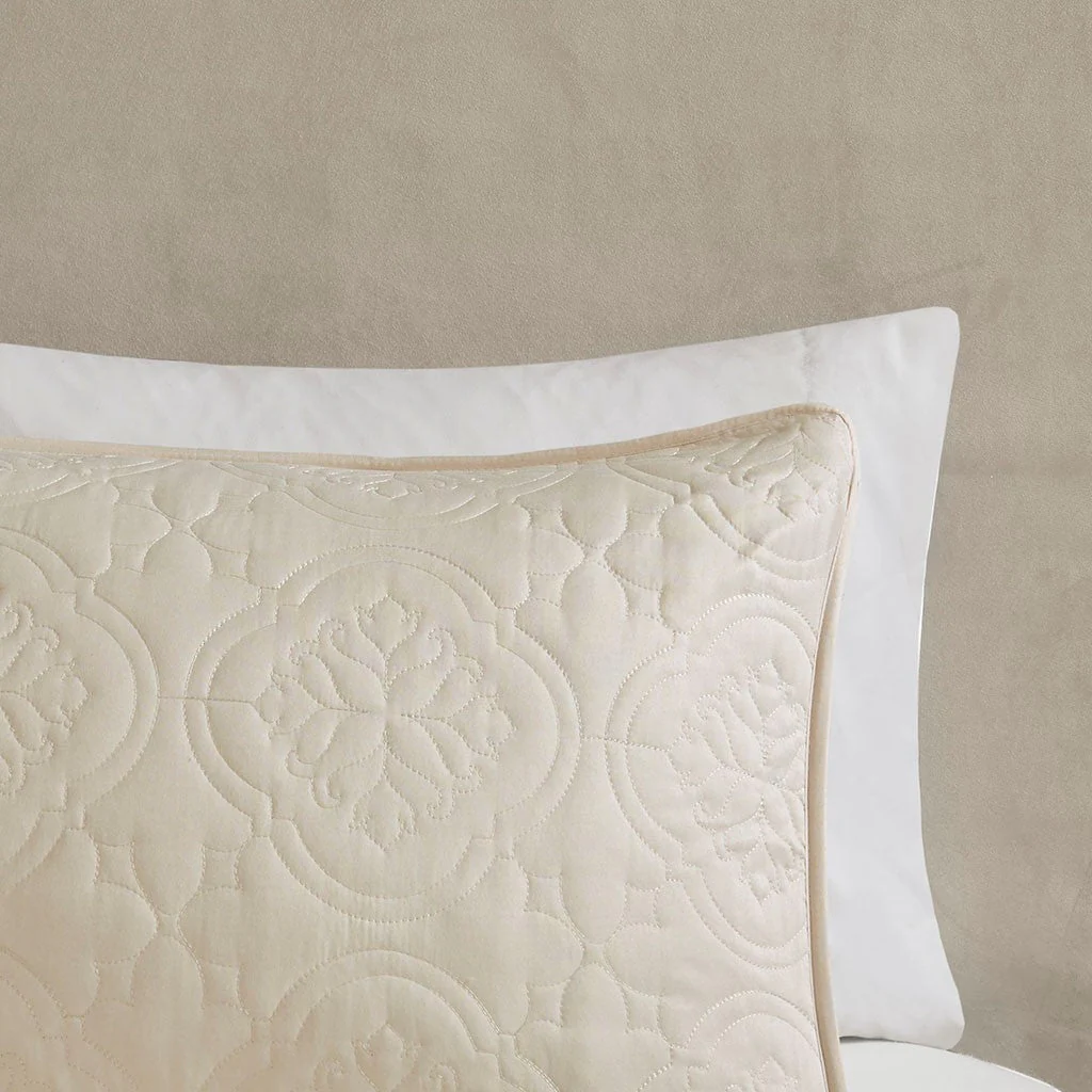 3 Piece Reversible Bedspread Set Cream King/Cal King - Image 4