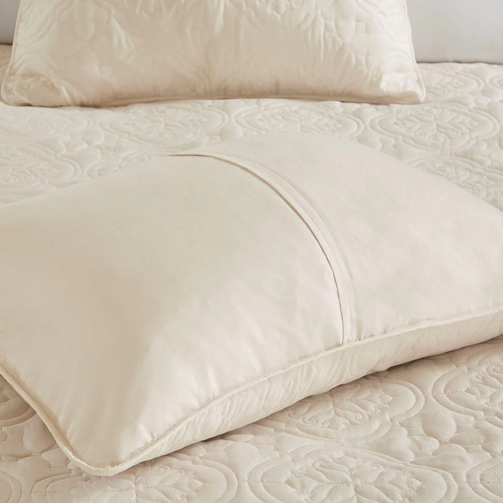 3 Piece Reversible Bedspread Set Cream King/Cal King - Image 5