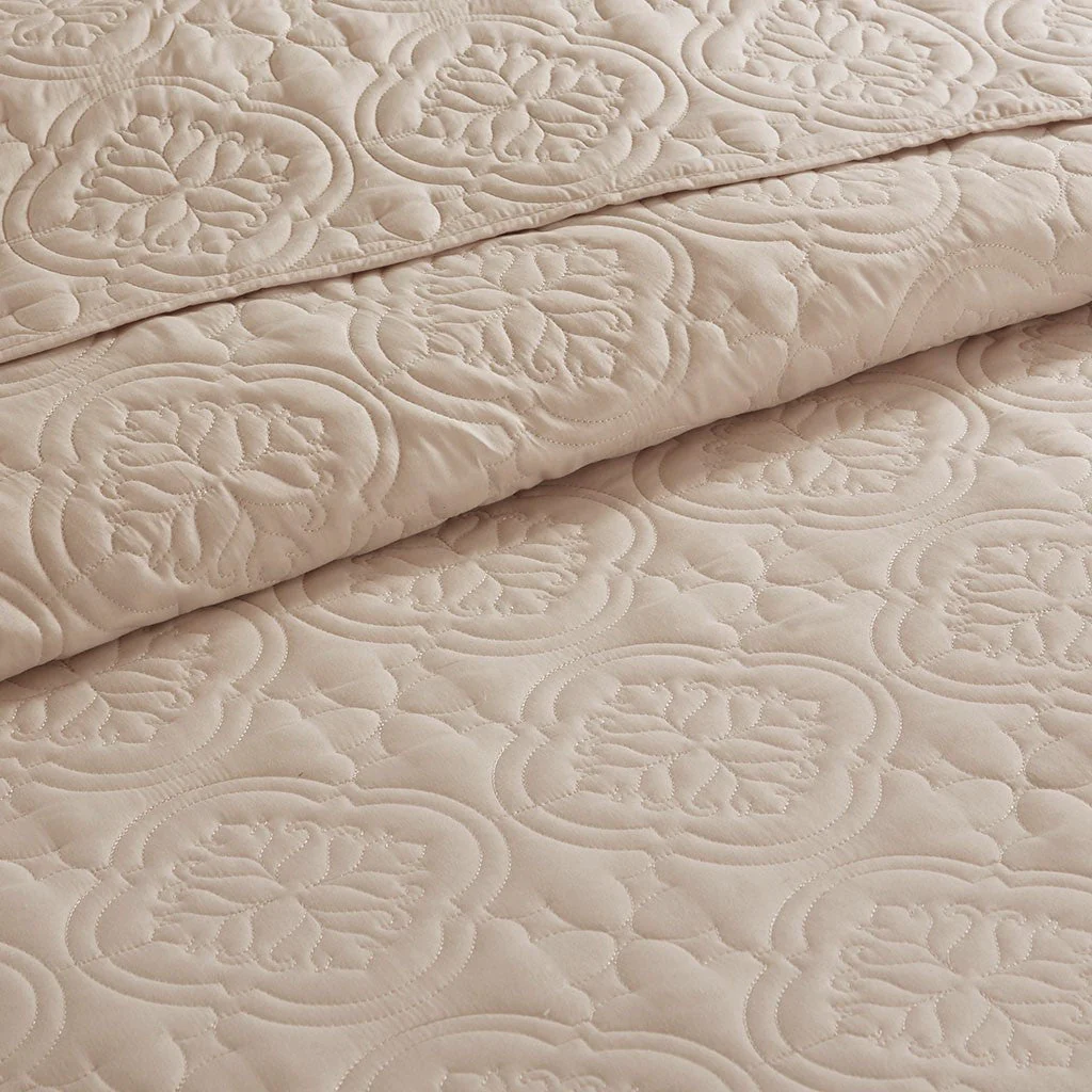 3 Piece Reversible Bedspread Set Khaki King/Cal King - Image 2