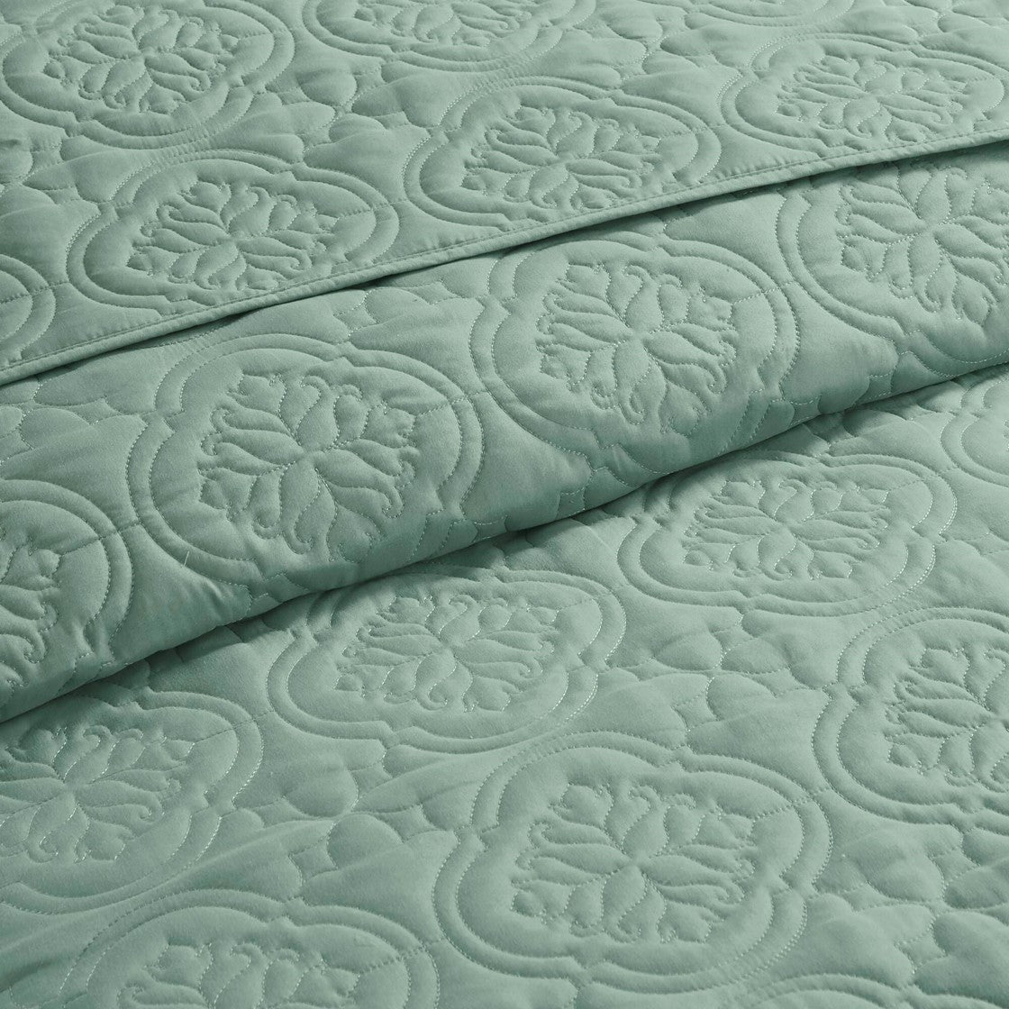 3 Piece Reversible Bedspread Set Seafoam Full/Queen - Image 11