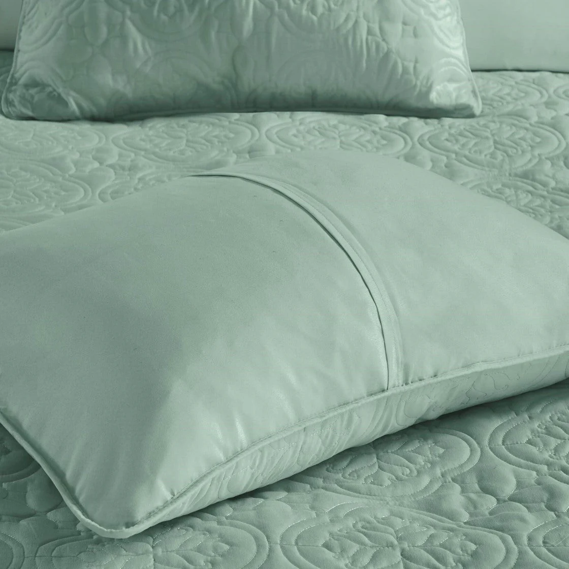 3 Piece Reversible Bedspread Set Seafoam Full/Queen - Image 4