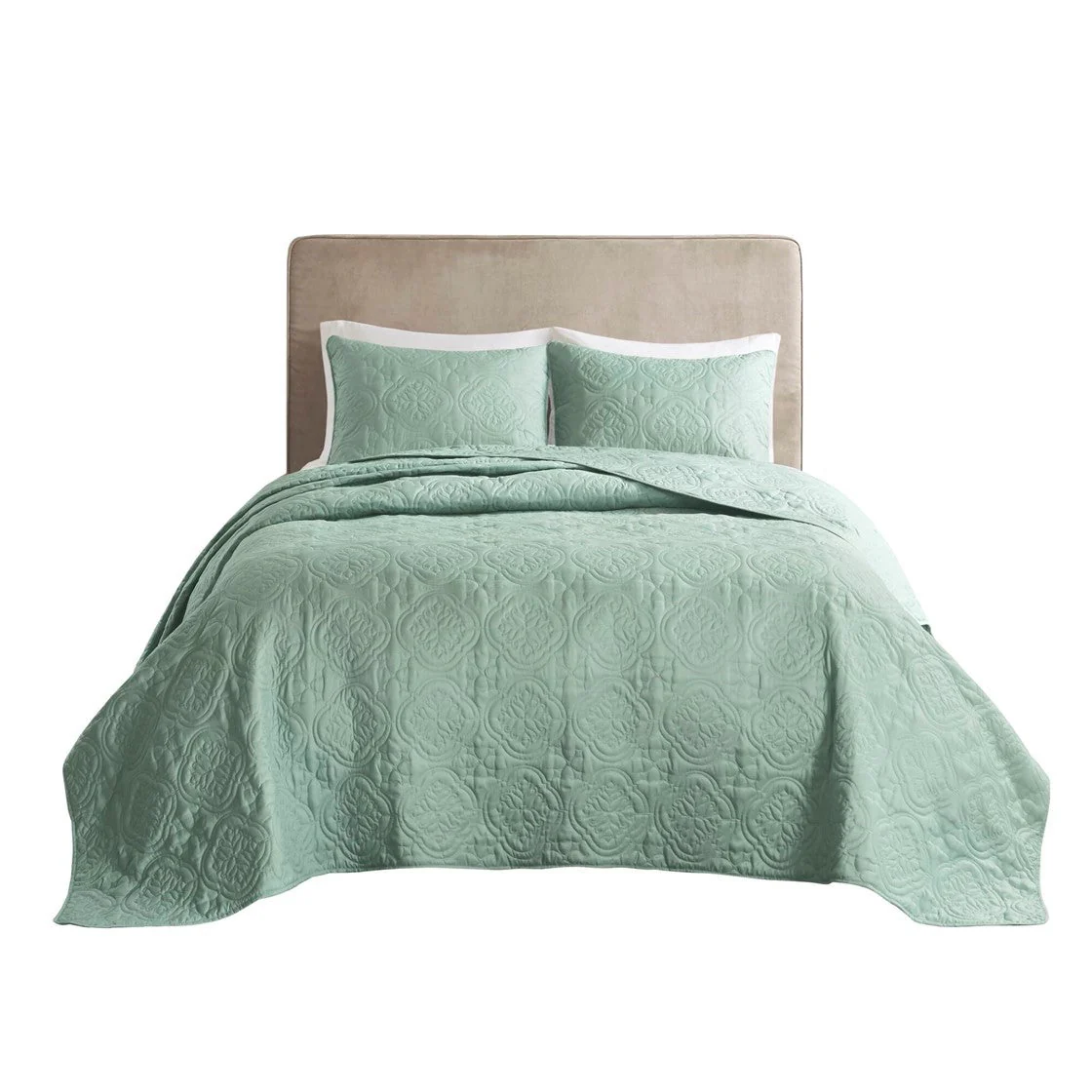 3 Piece Reversible Bedspread Set Seafoam Full/Queen - Image 9