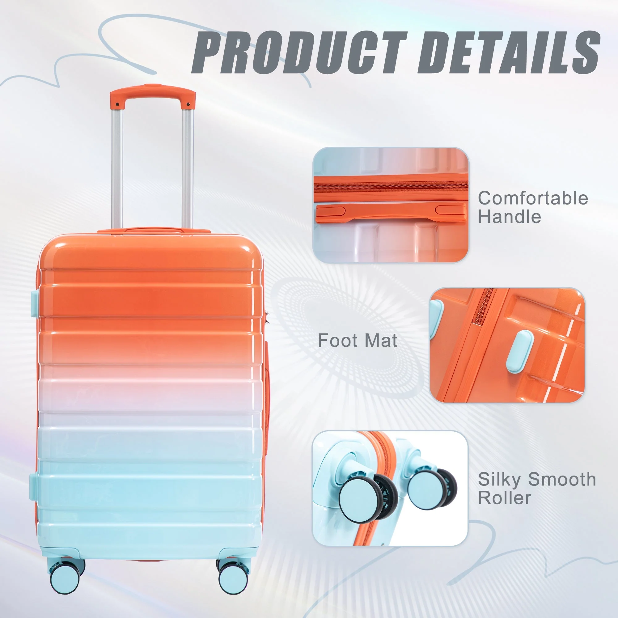 3-Piece Spinner Wheel Luggage Set with Gradient Color - Image 4