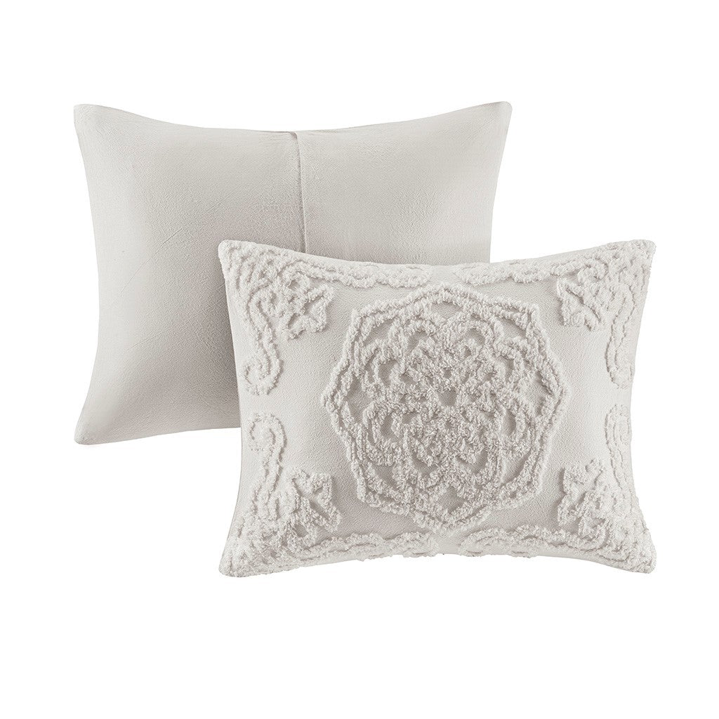 3-Piece Tufted Cotton Chenille Medallion Duvet Cover Set - Image 5