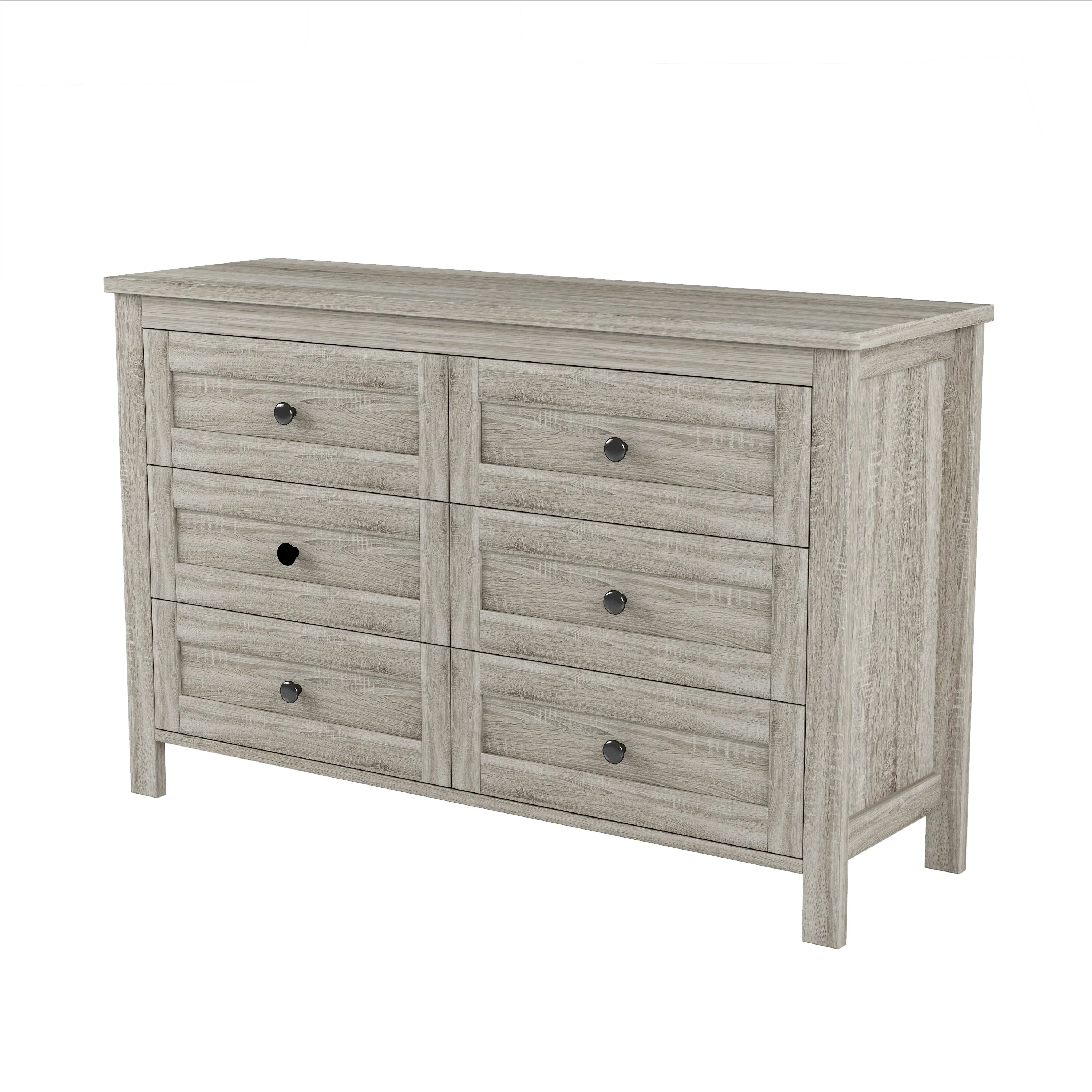 3-Pieces Bedroom Set Queen Size Farmhouse Platform Bed with Storage Headboard and Charging Station - Image 8