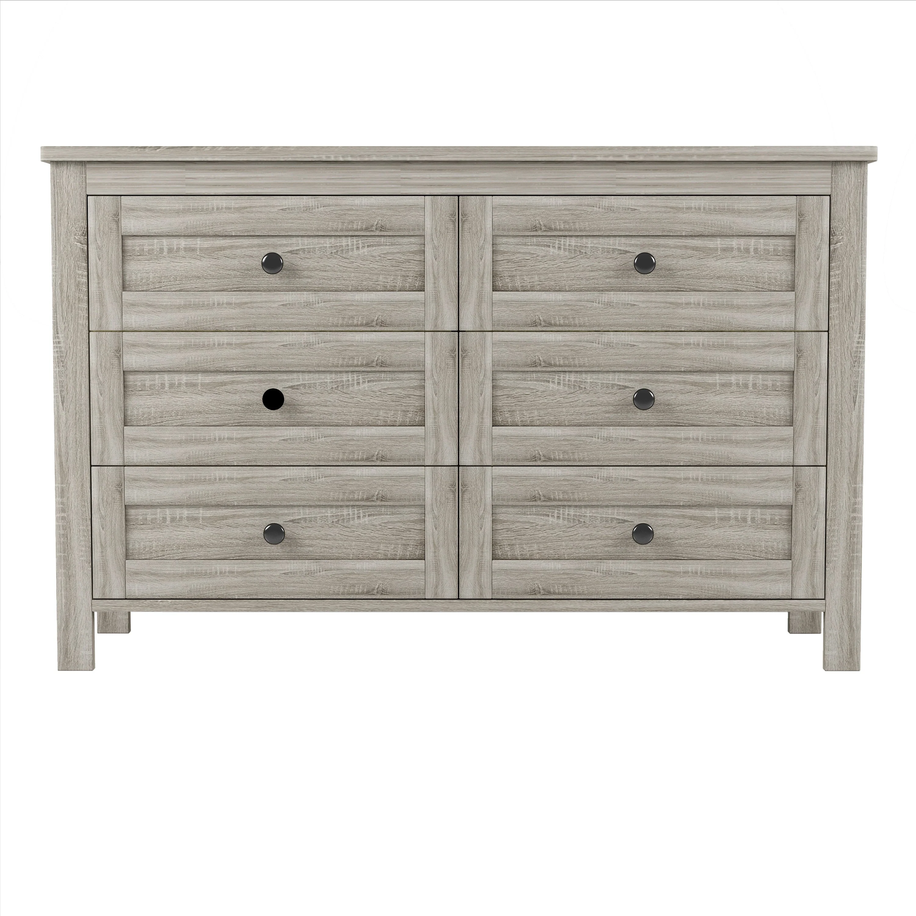 3-Pieces Bedroom Set Queen Size Farmhouse Platform Bed with Storage Headboard and Charging Station - Image 9