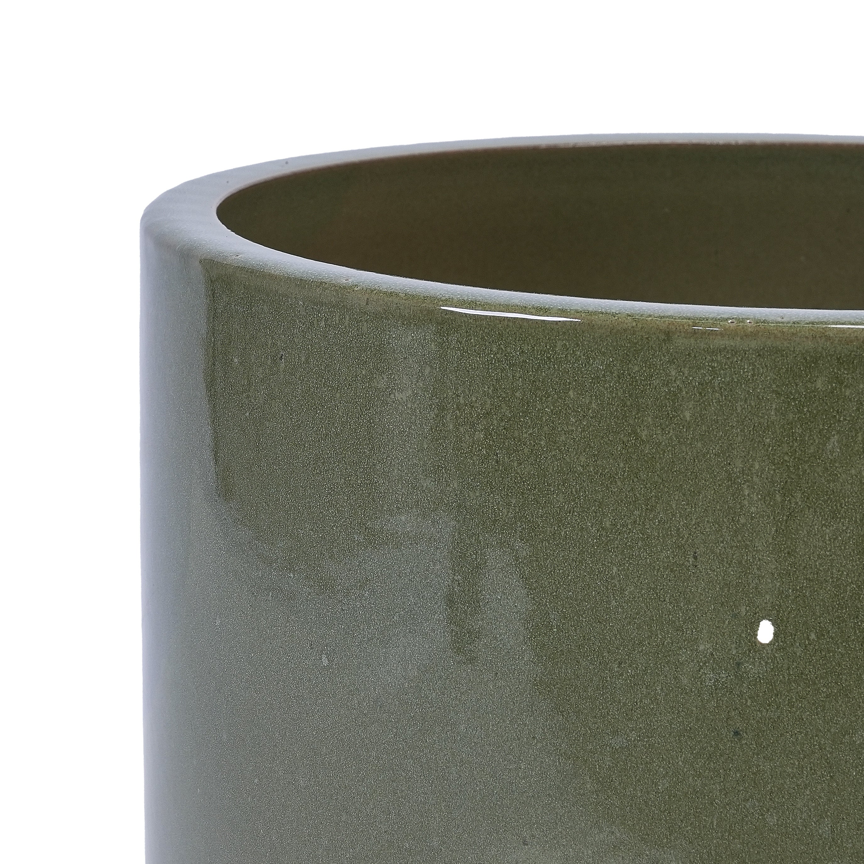 3 Pieces Ceramic Flowerpot Set - Antique Light Green - Image 11
