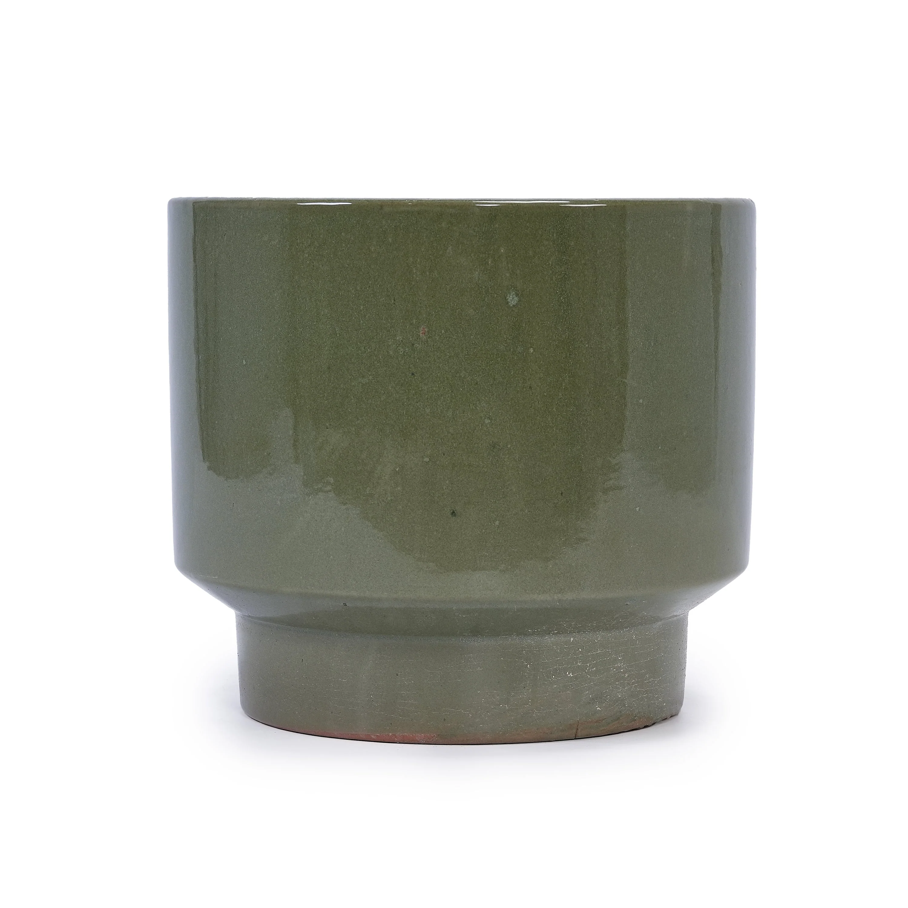 3 Pieces Ceramic Flowerpot Set - Antique Light Green - Image 5