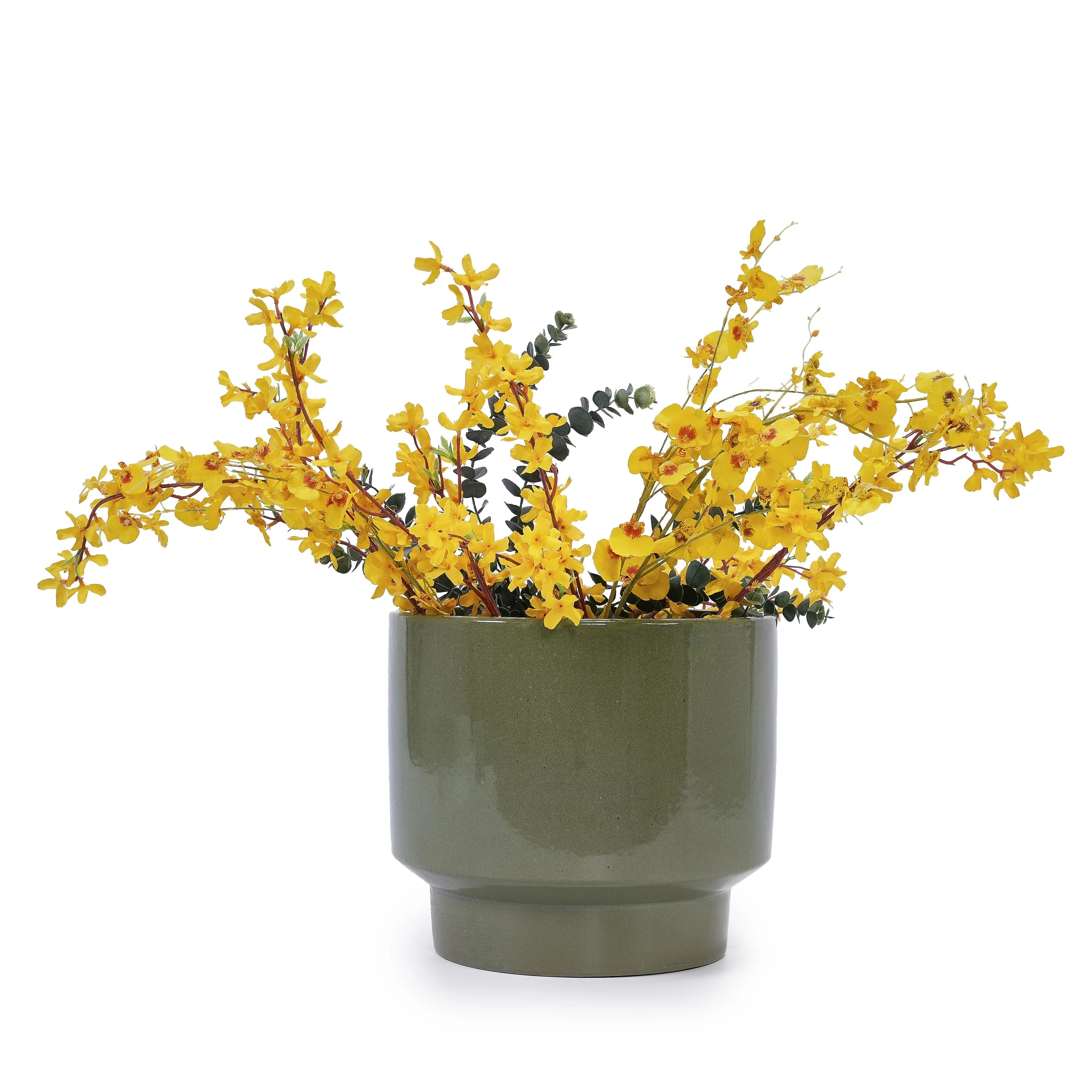 3 Pieces Ceramic Flowerpot Set - Antique Light Green - Image 6
