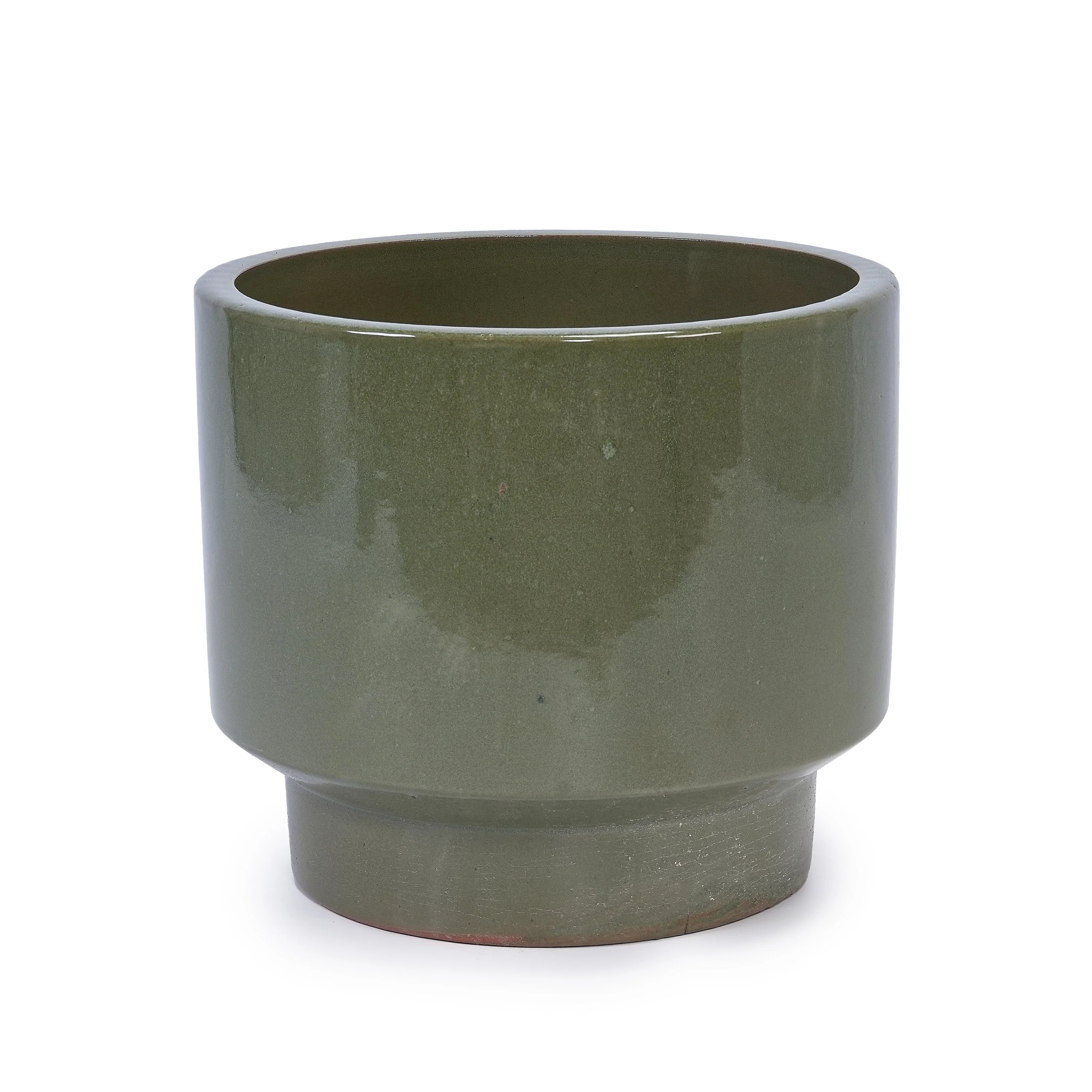 3 Pieces Ceramic Flowerpot Set - Antique Light Green - Image 7