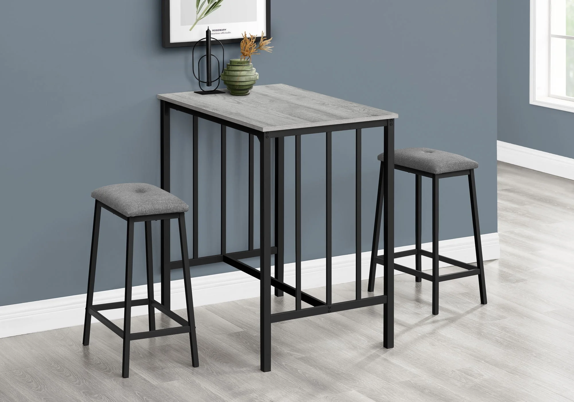 3 Pieces Dining Set, Counter Height, Rectangular, Small, Contemporary & Modern - Image 3