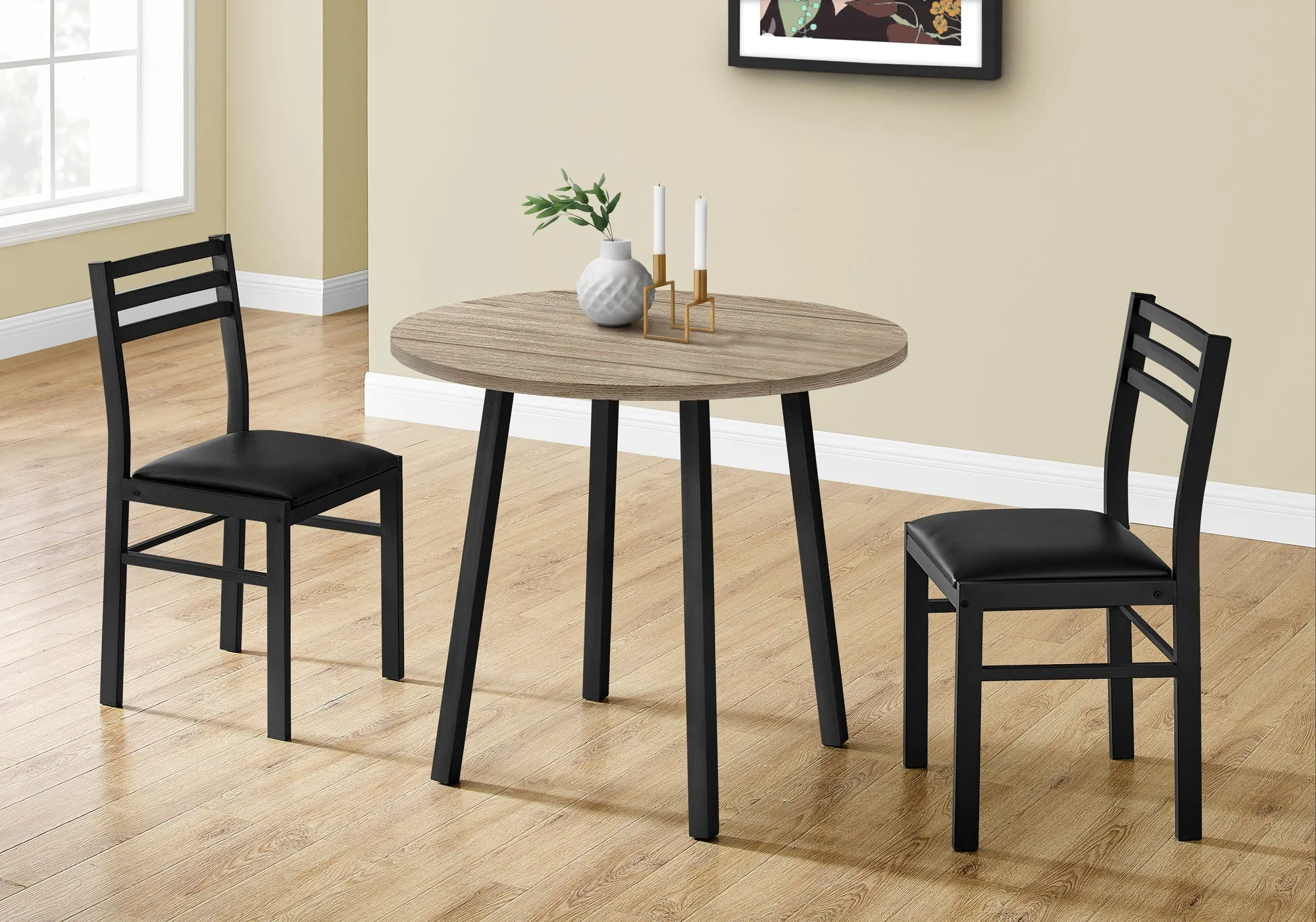3 Pieces Dining Table Set, Small, Drop Leaf, Contemporary & Modern - Image 10