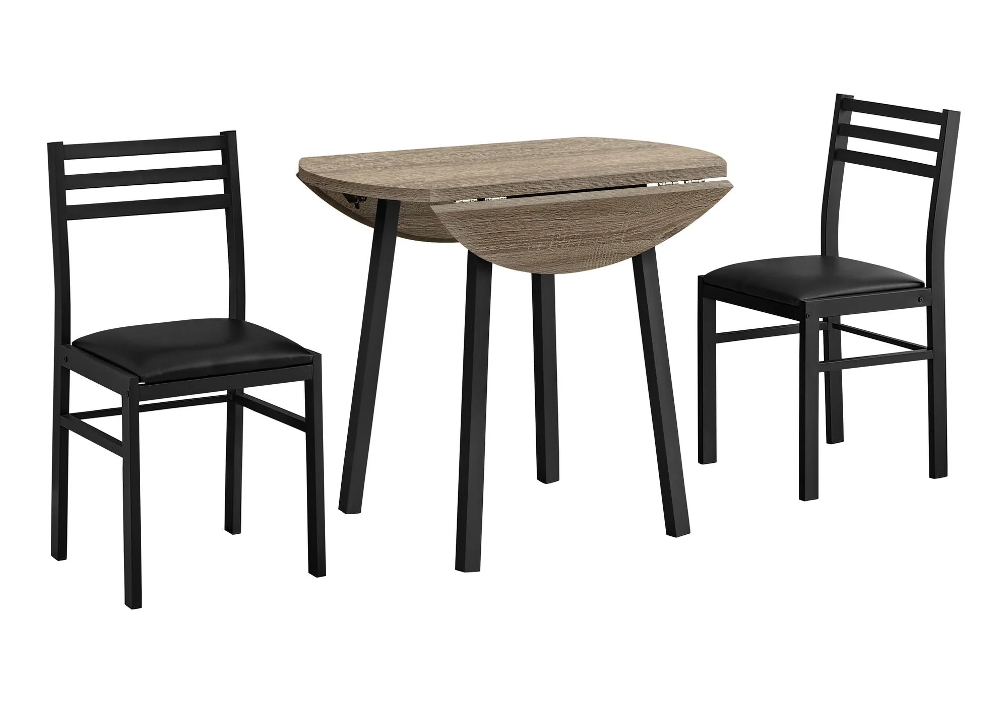3 Pieces Dining Table Set, Small, Drop Leaf, Contemporary & Modern - Image 4