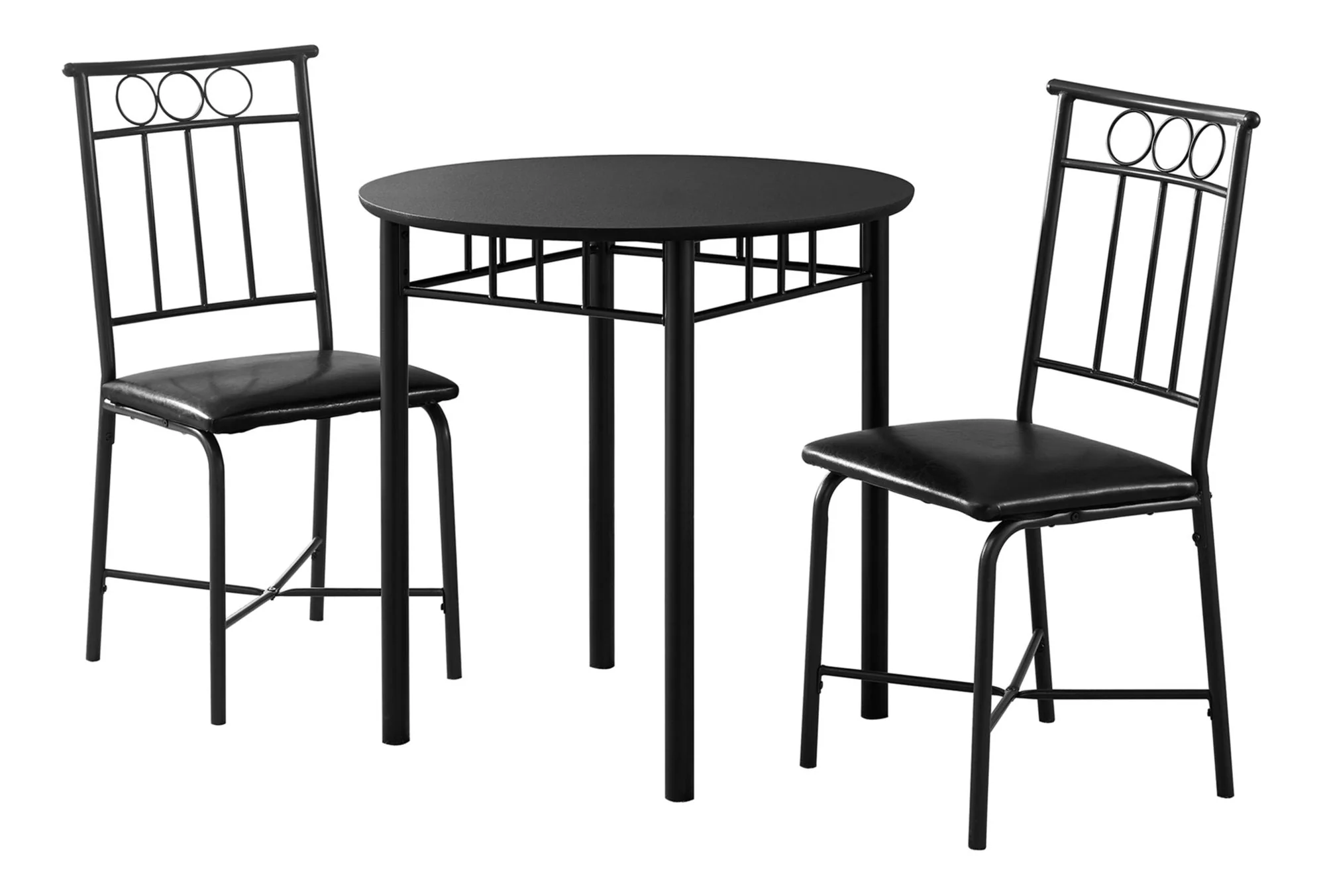 3 Pieces Dining Table Set, Small, Round, Contemporary & Modern - Image 4