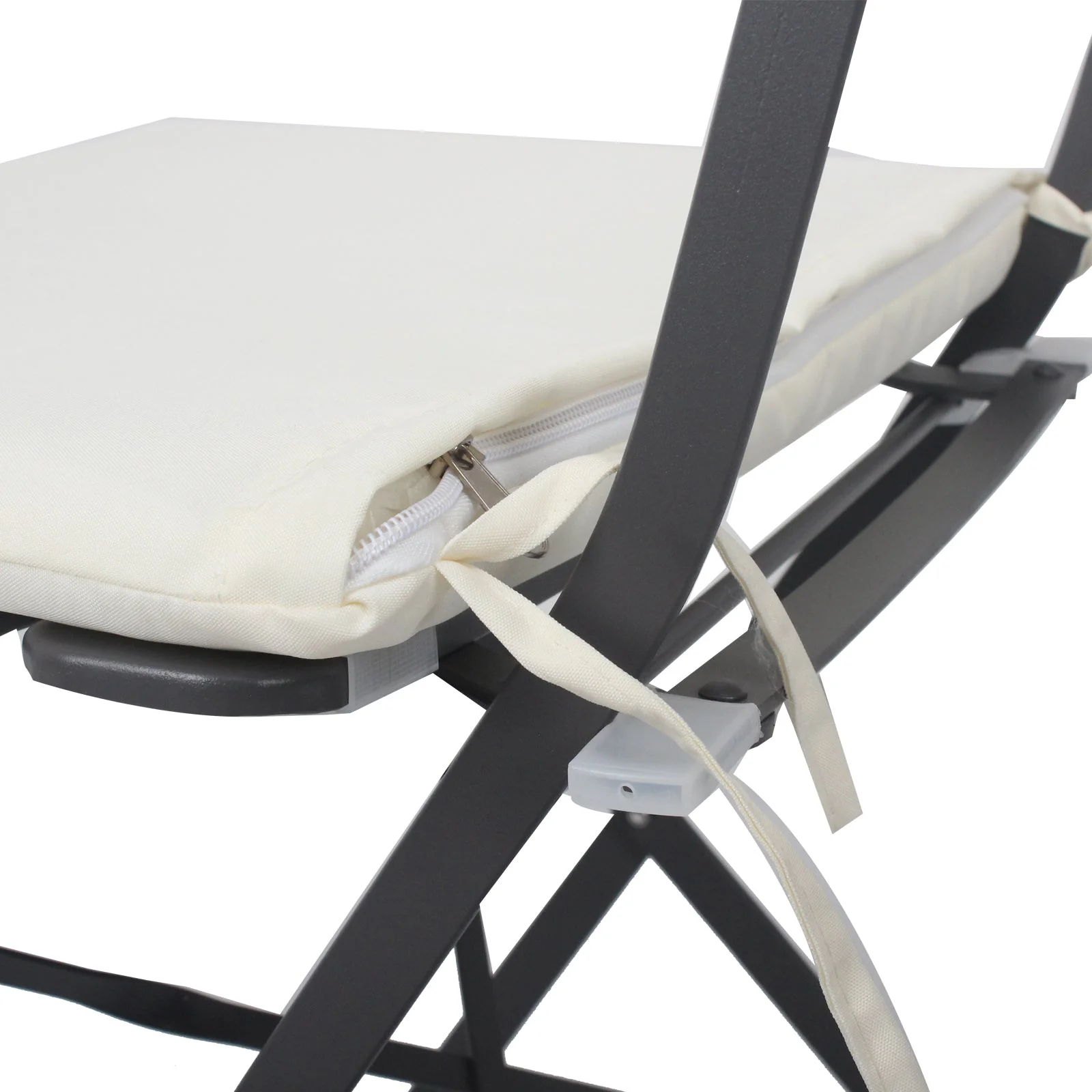 3 Pieces Patio Bistro Balcony Metal Chair Table Set - Gray - Image 5