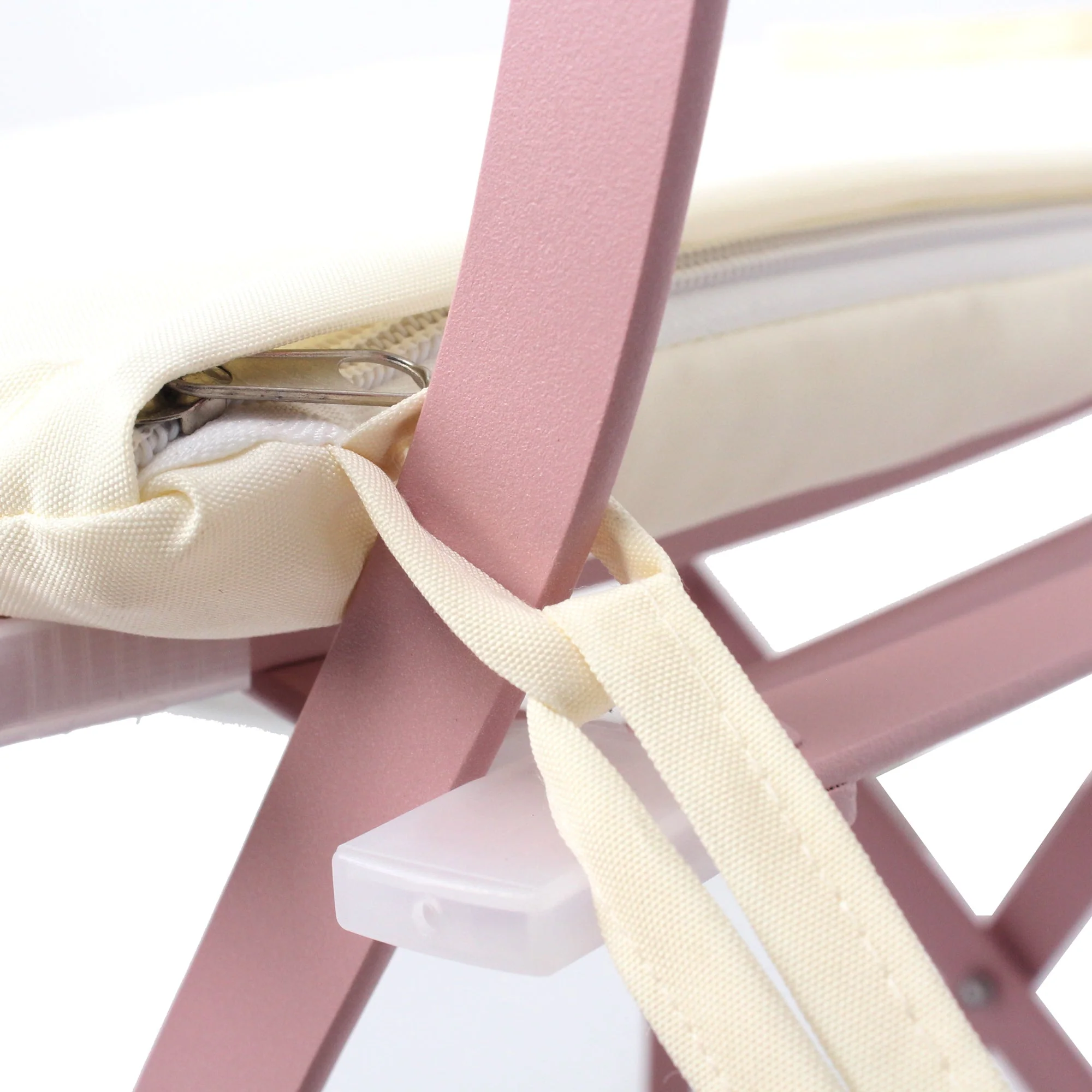 3 Pieces Patio Bistro Balcony Metal Chair Table Set - Pink - Image 3