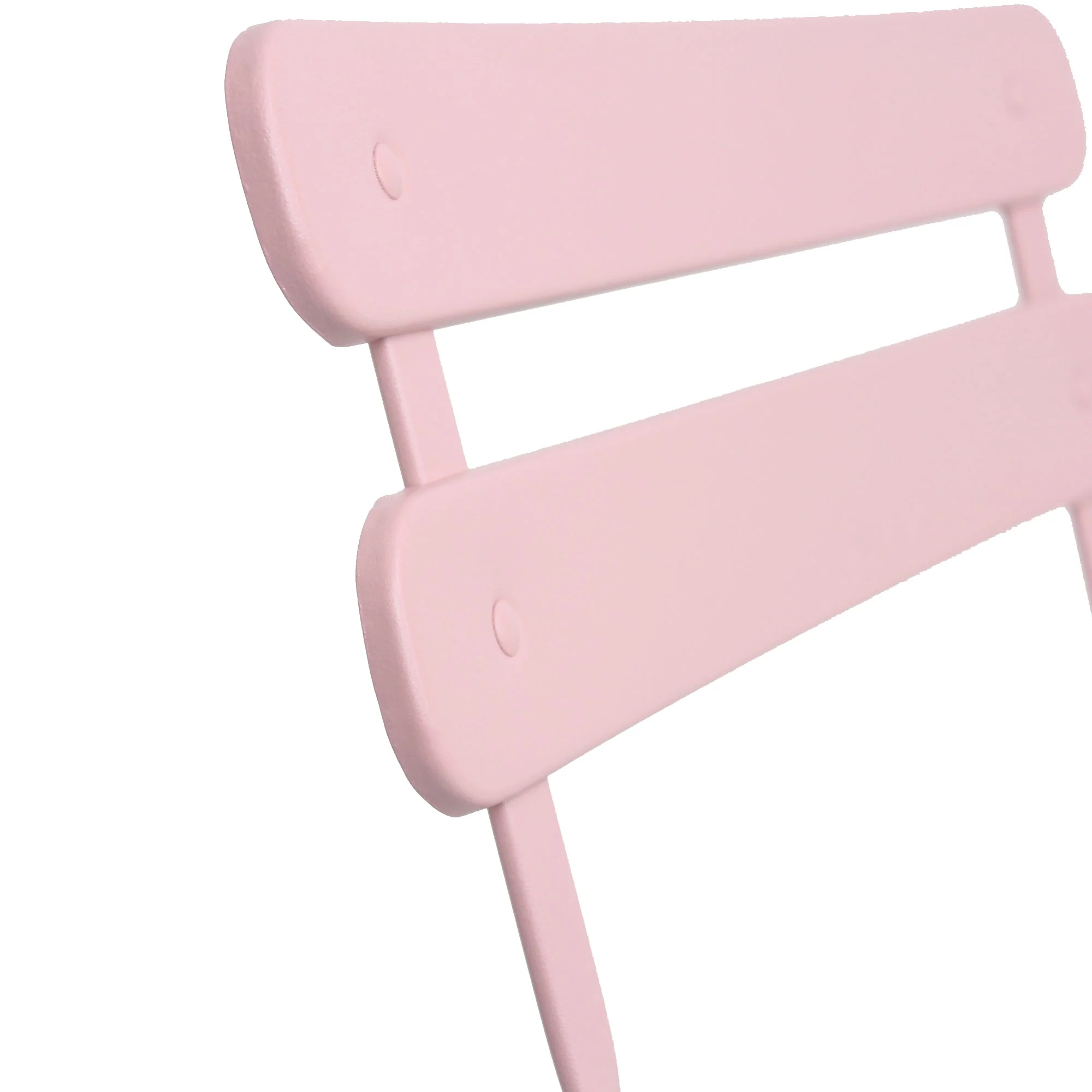 3 Pieces Patio Bistro Balcony Metal Chair Table Set - Pink - Image 4