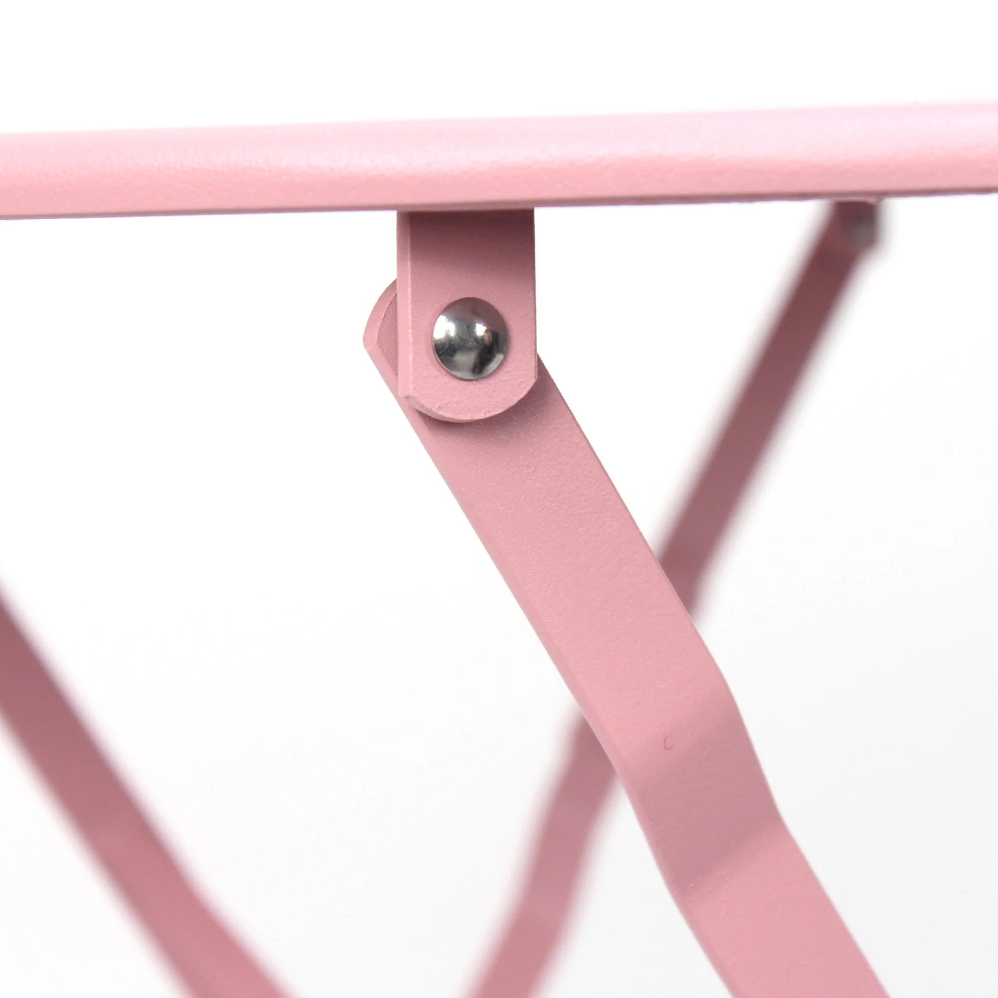 3 Pieces Patio Bistro Balcony Metal Chair Table Set - Pink - Image 5