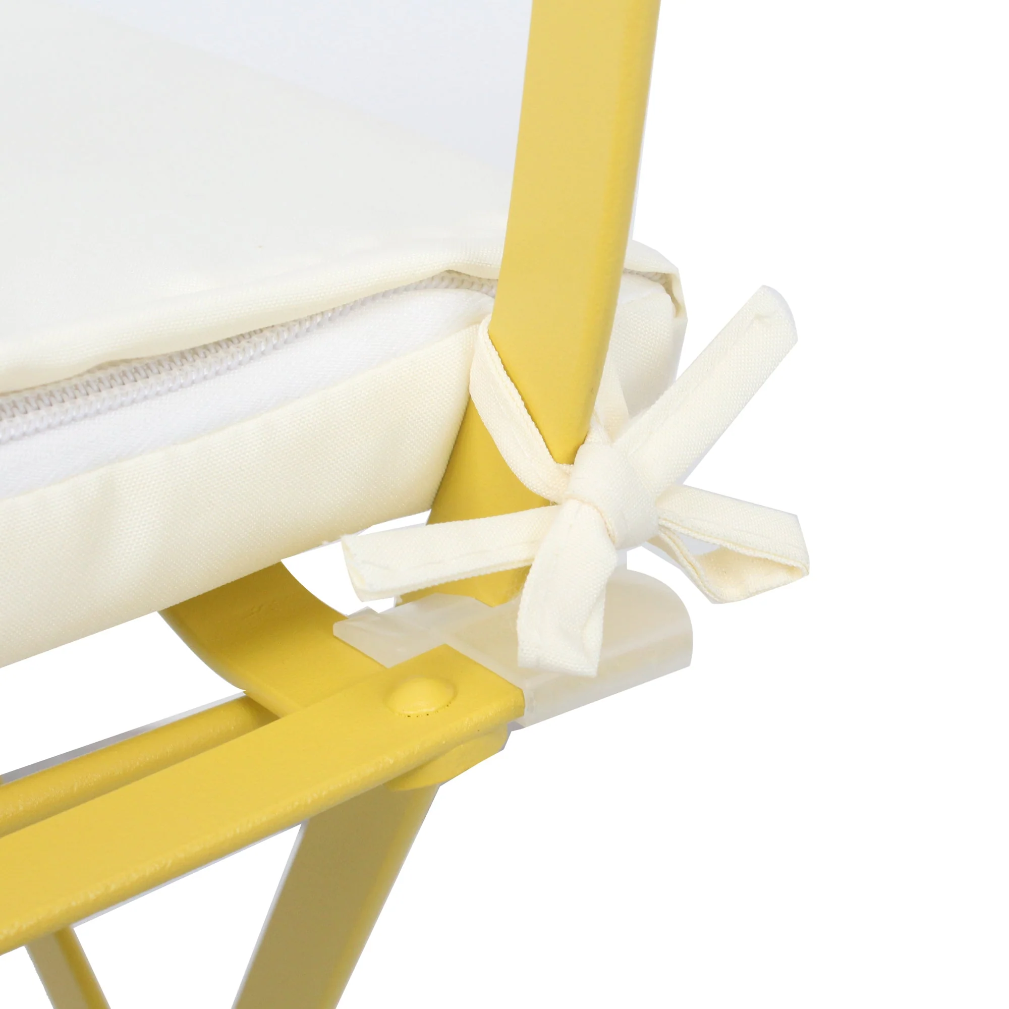 3 Pieces Patio Bistro Balcony Metal Chair Table Set - Yellow - Image 6