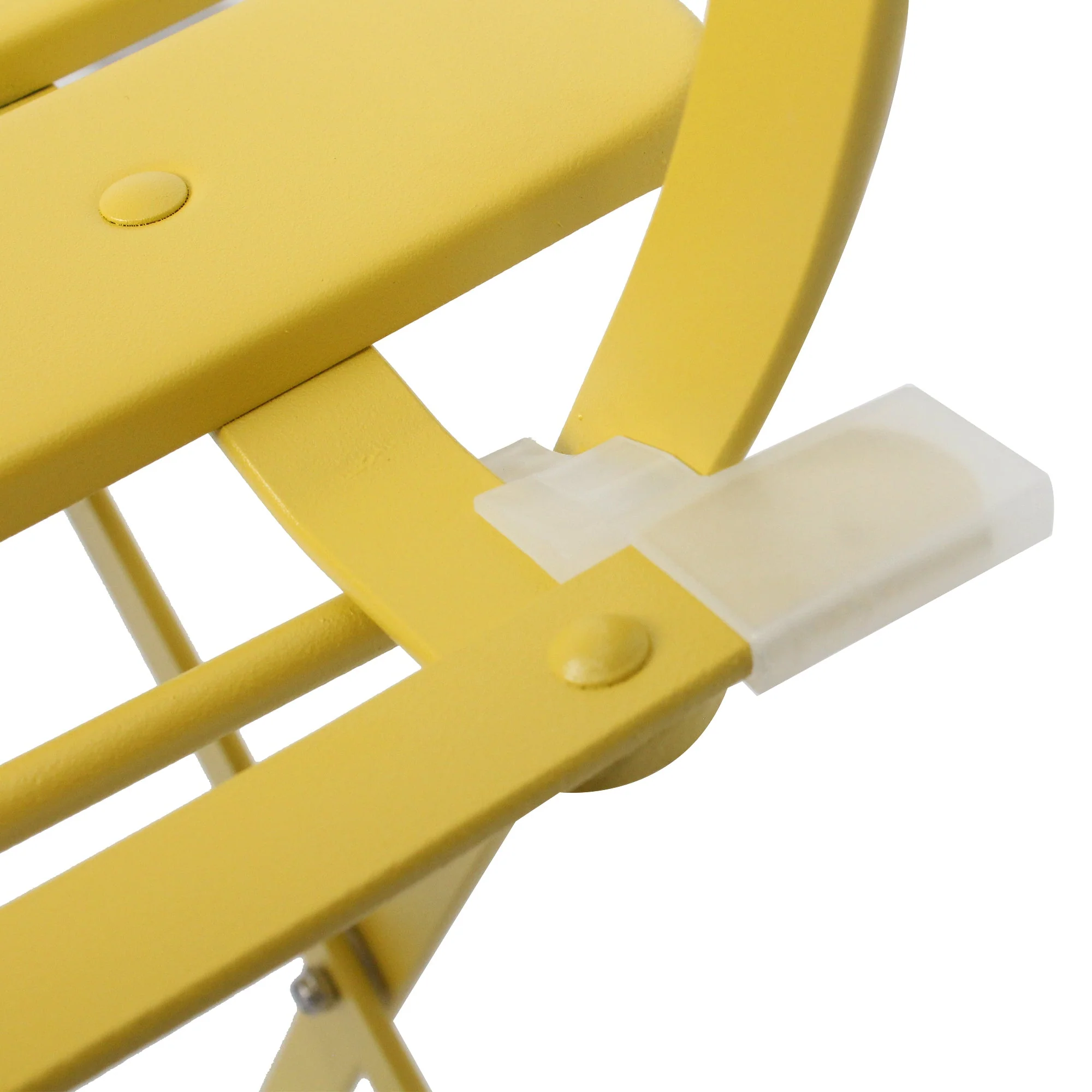 3 Pieces Patio Bistro Balcony Metal Chair Table Set - Yellow - Image 7