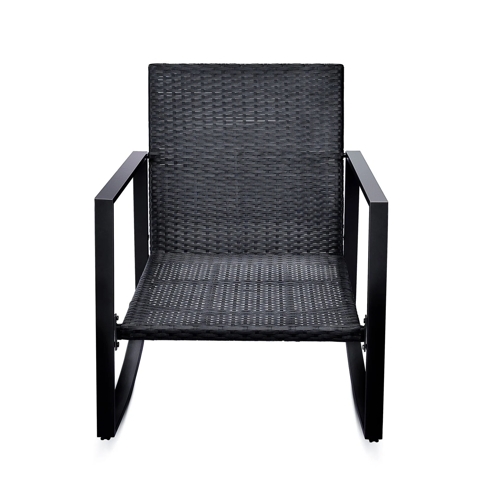 3 Pieces Patio Bistro Set Outdoor Rocking Chair with Blue Cushion for Yard Garden Poolside - Image 10