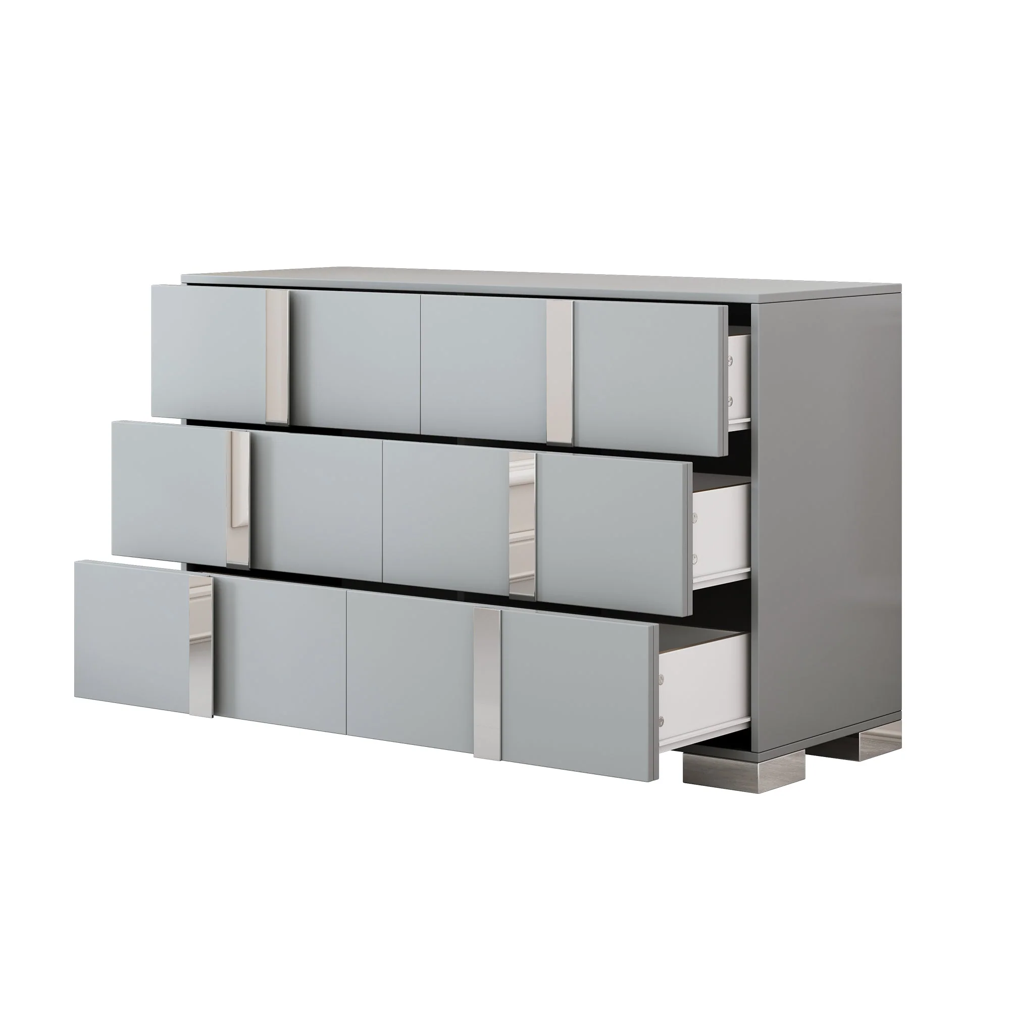 3-Pieces Sets, Elegant 6 Drawers Dresser and Two Nightstands - Image 6