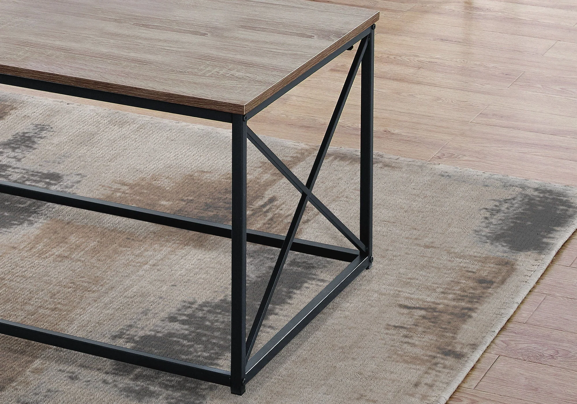3 Pieces Table Set, Coffee, End, Side, Accent - Brown / Black - Image 3