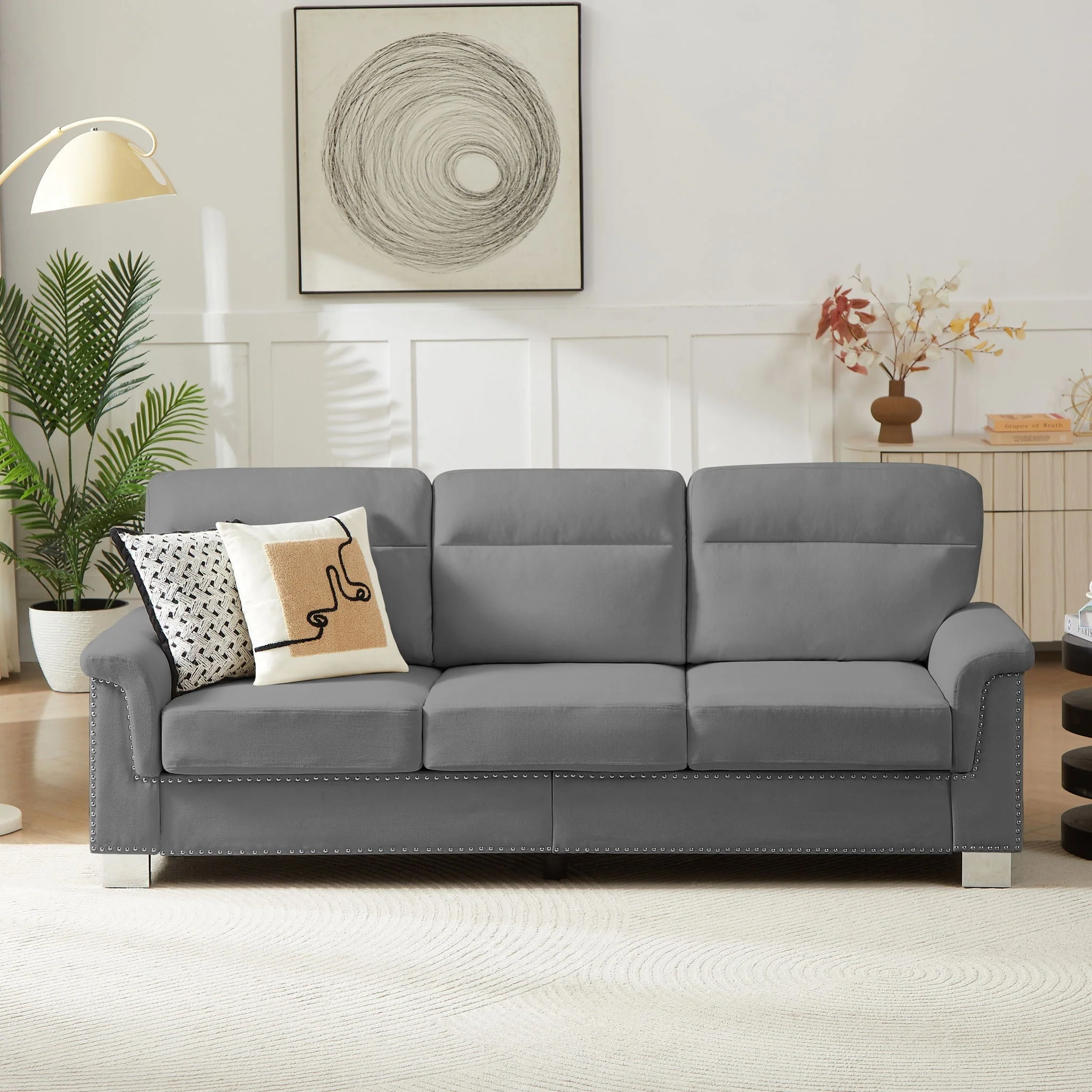 3 Seater Elegant Stationary Sofa - Image 13